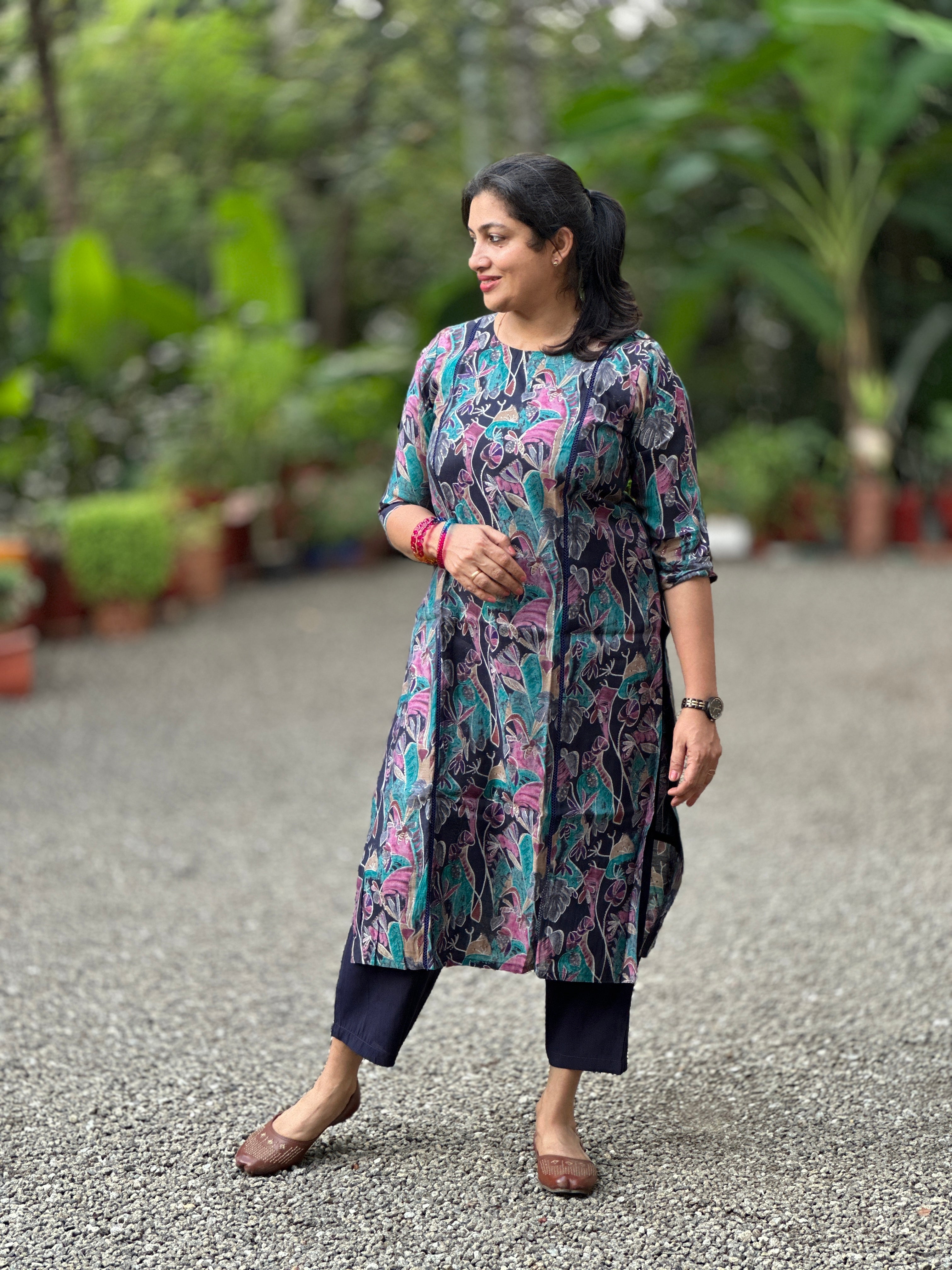 Foil Printed Malai Chanderi Co-ord Set | MSN252