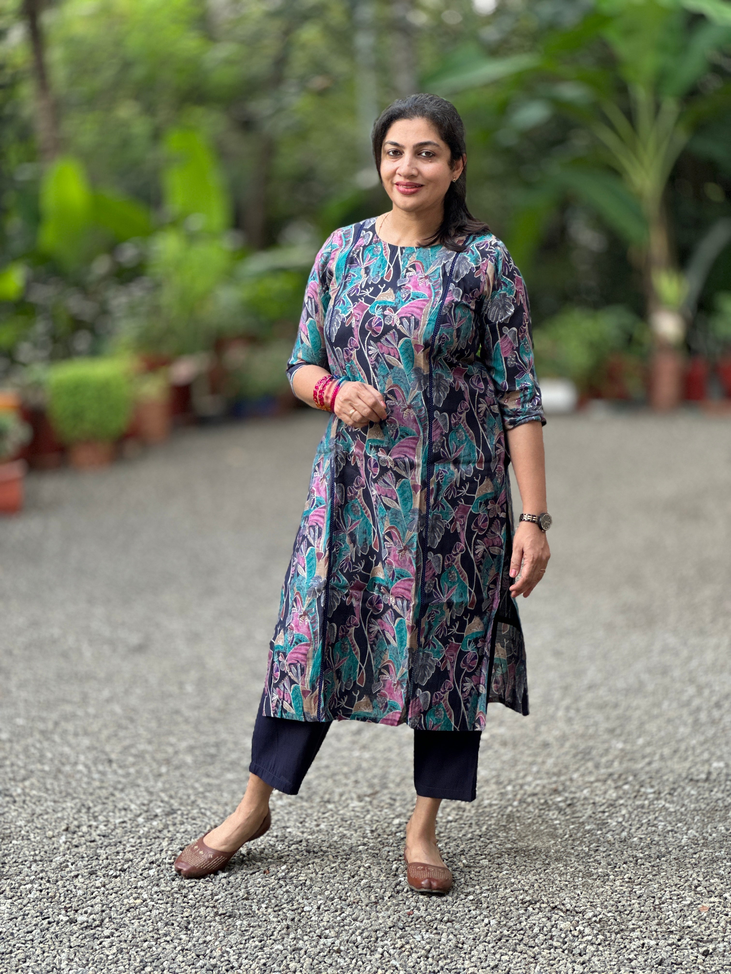 Foil Printed Malai Chanderi Co-ord Set | MSN252
