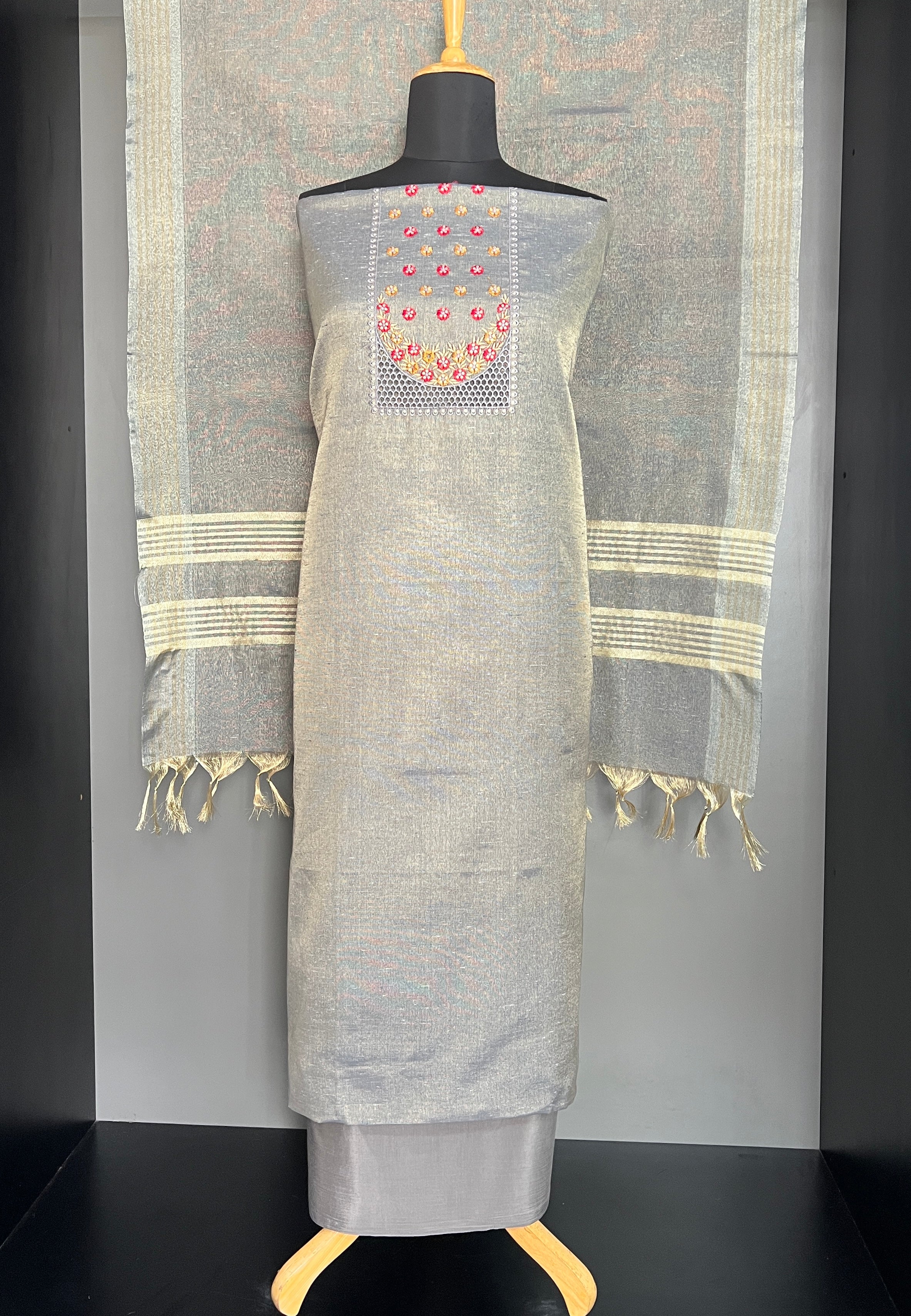 Cut Work Embroidered Tissue Salwar Set | SW2440