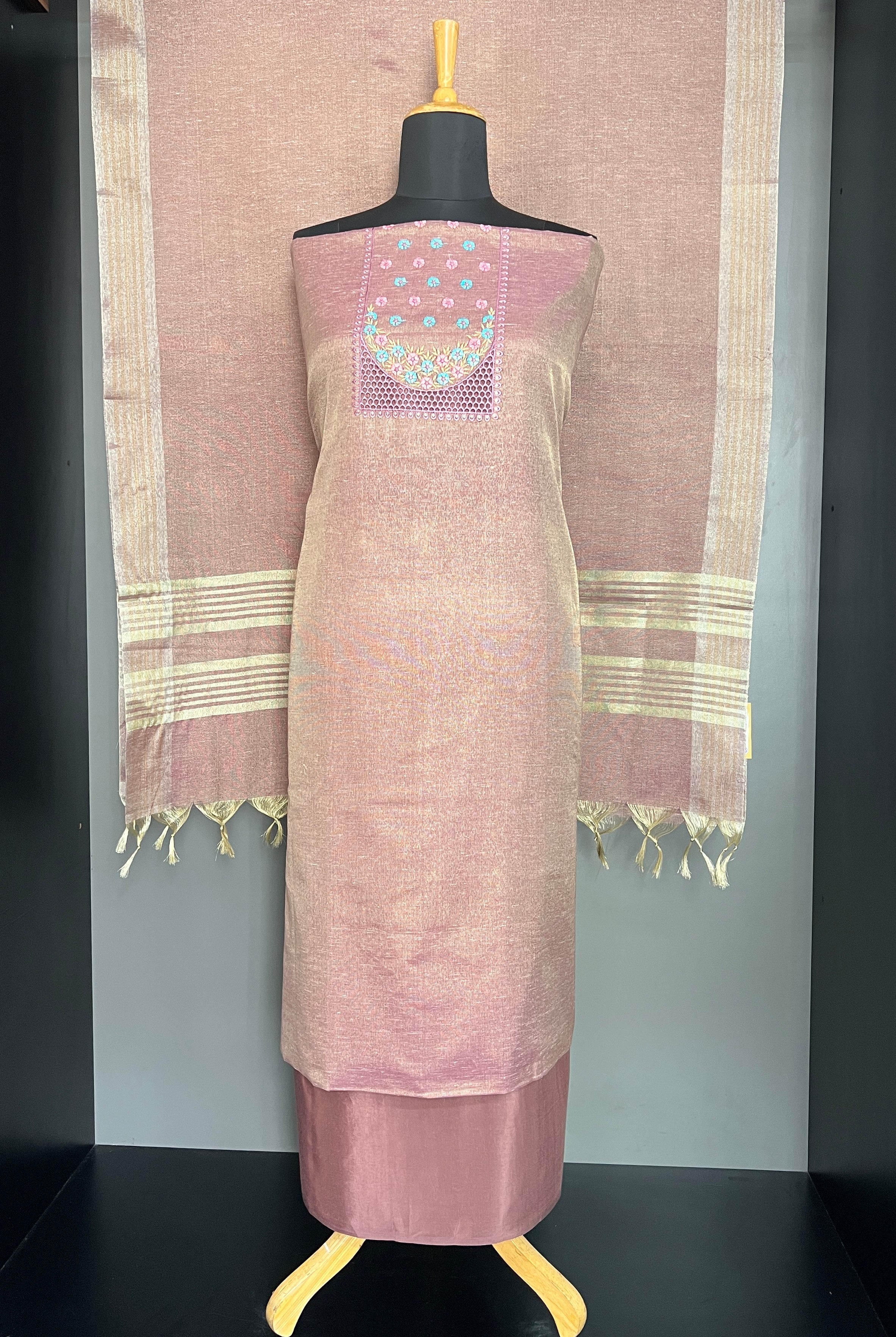 Cut Work Embroidered Tissue Salwar Set | SW2439