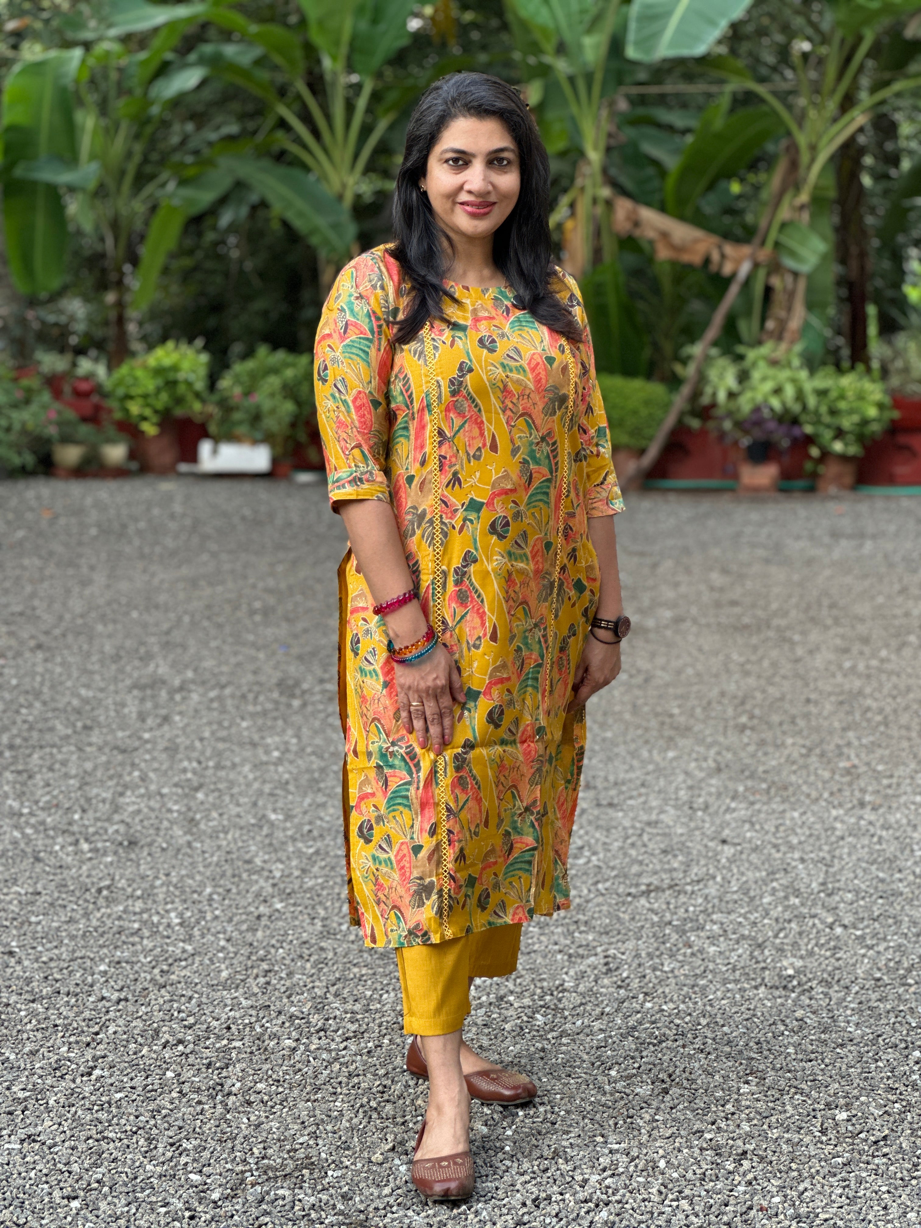Foil Printed Malai Chanderi Co-ord Set | MSN253