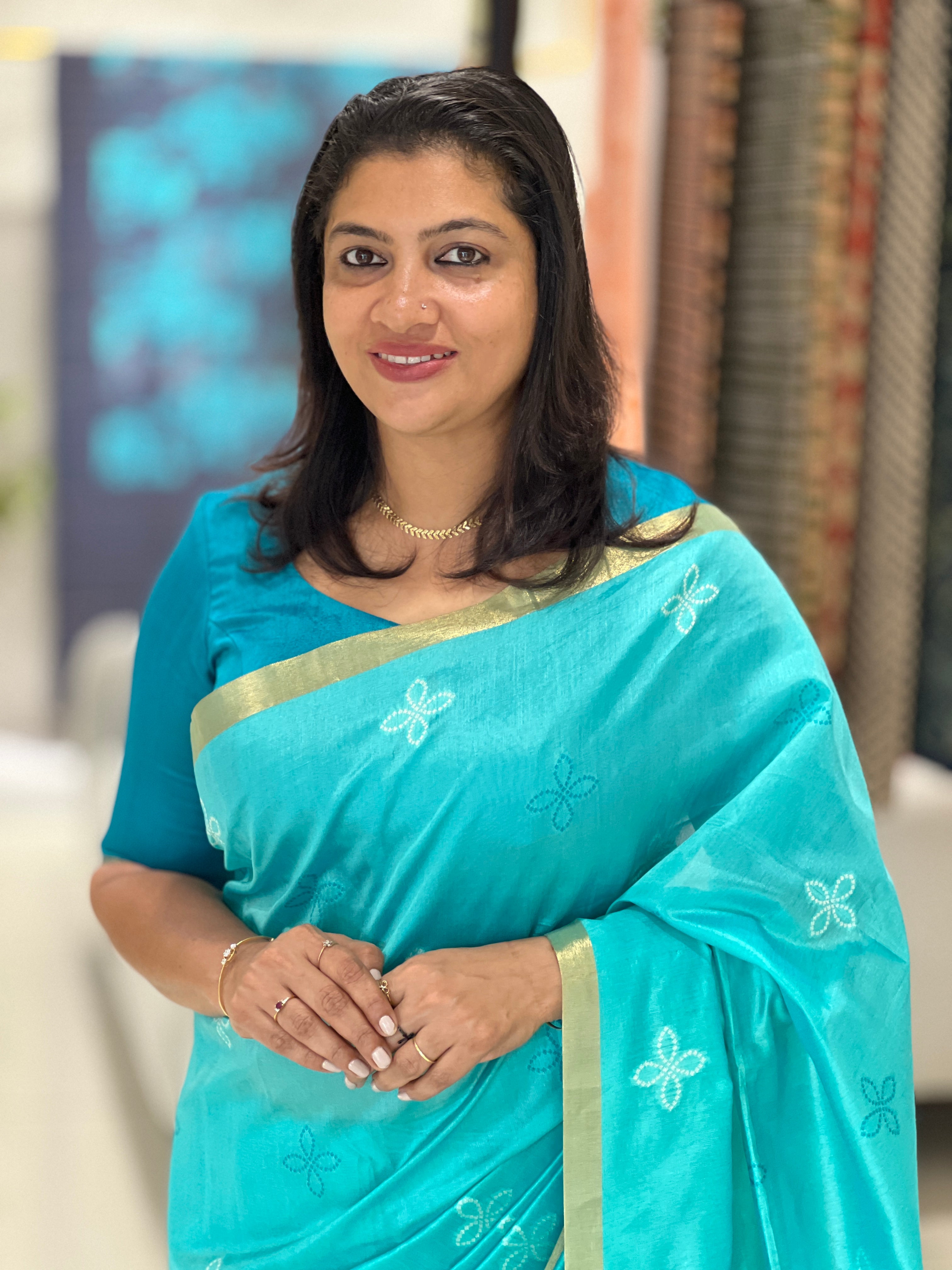 Floral Woven Patterned Semi Silk Saree | SSN239