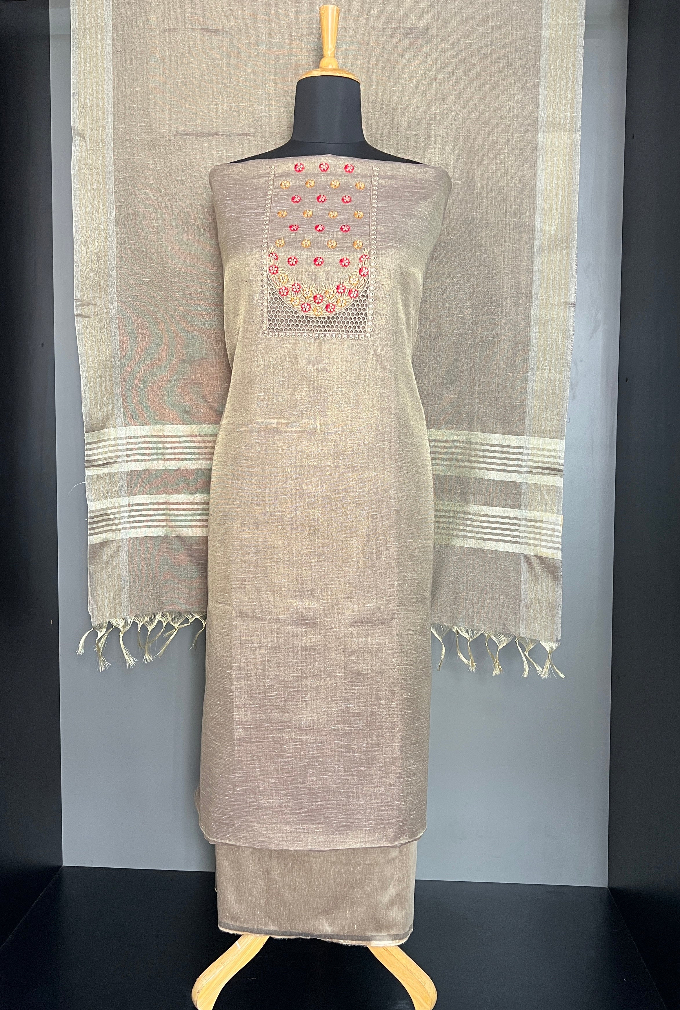 Cut Work Embroidered Tissue Salwar Set | SW2437