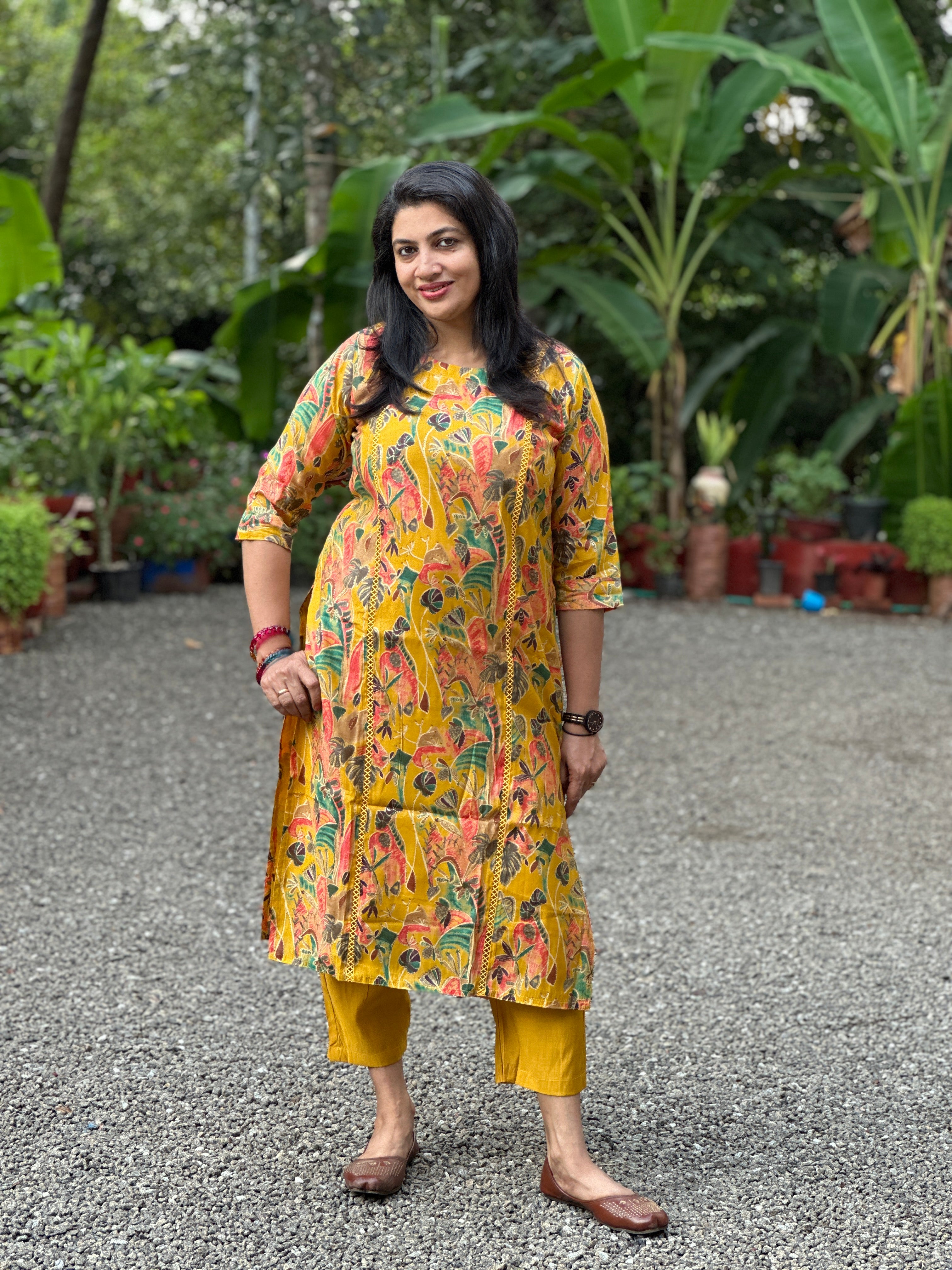 Foil Printed Malai Chanderi Co-ord Set | MSN253