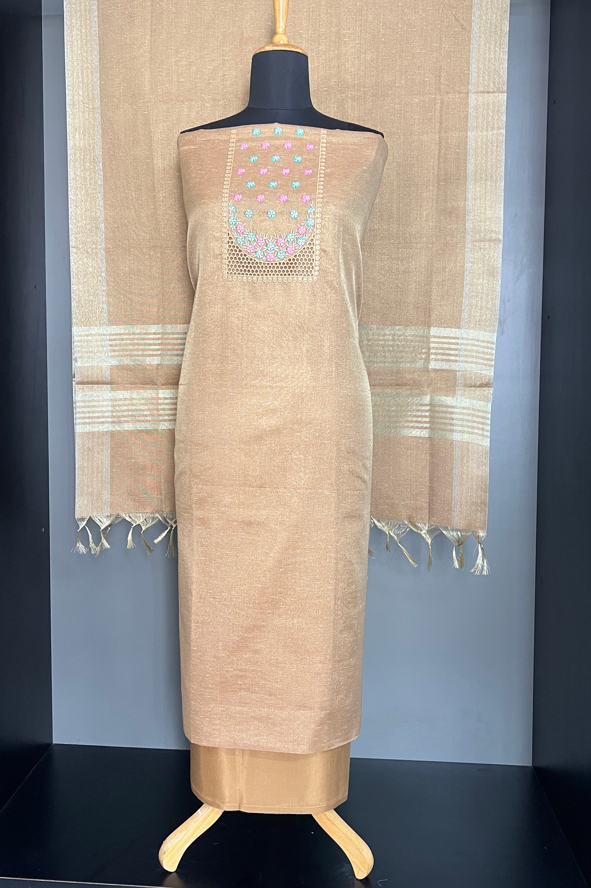 Cut Work Embroidered Tissue Salwar Set | SW2438
