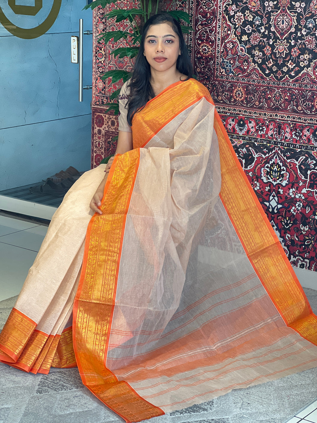 Mangalgiri Border Detailed Cotton Saree | RP282