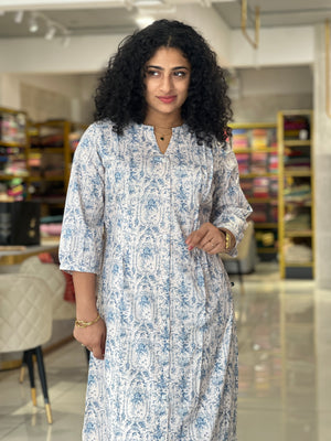 Printed Semi Silk Kurta | GHB140