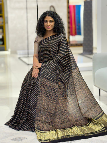 Leheriya Patterned Modal Silk Saree | SAC149