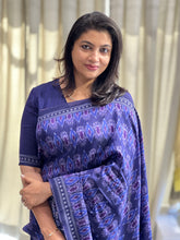 Ikat Patterned Digital Print Detailed Semi Silk Saree | SSN351