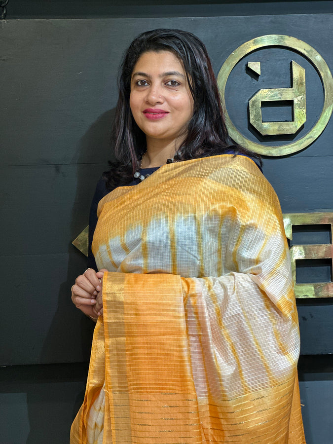 Shibori Patterned Silky Kota Saree | SK424