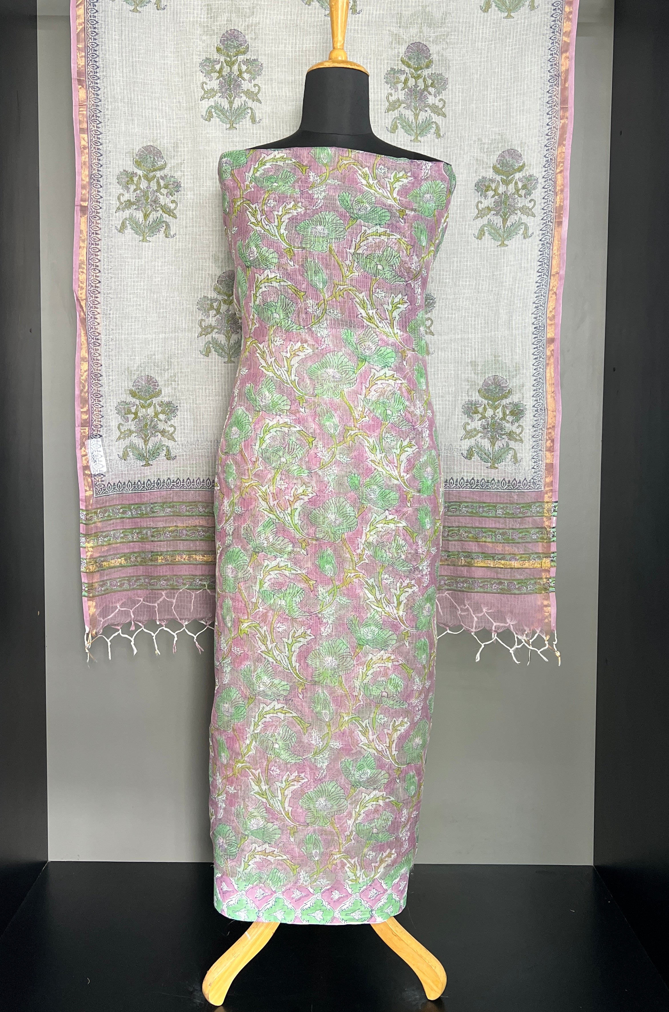 Hand Block Printed Kota Salwar Set | MF239