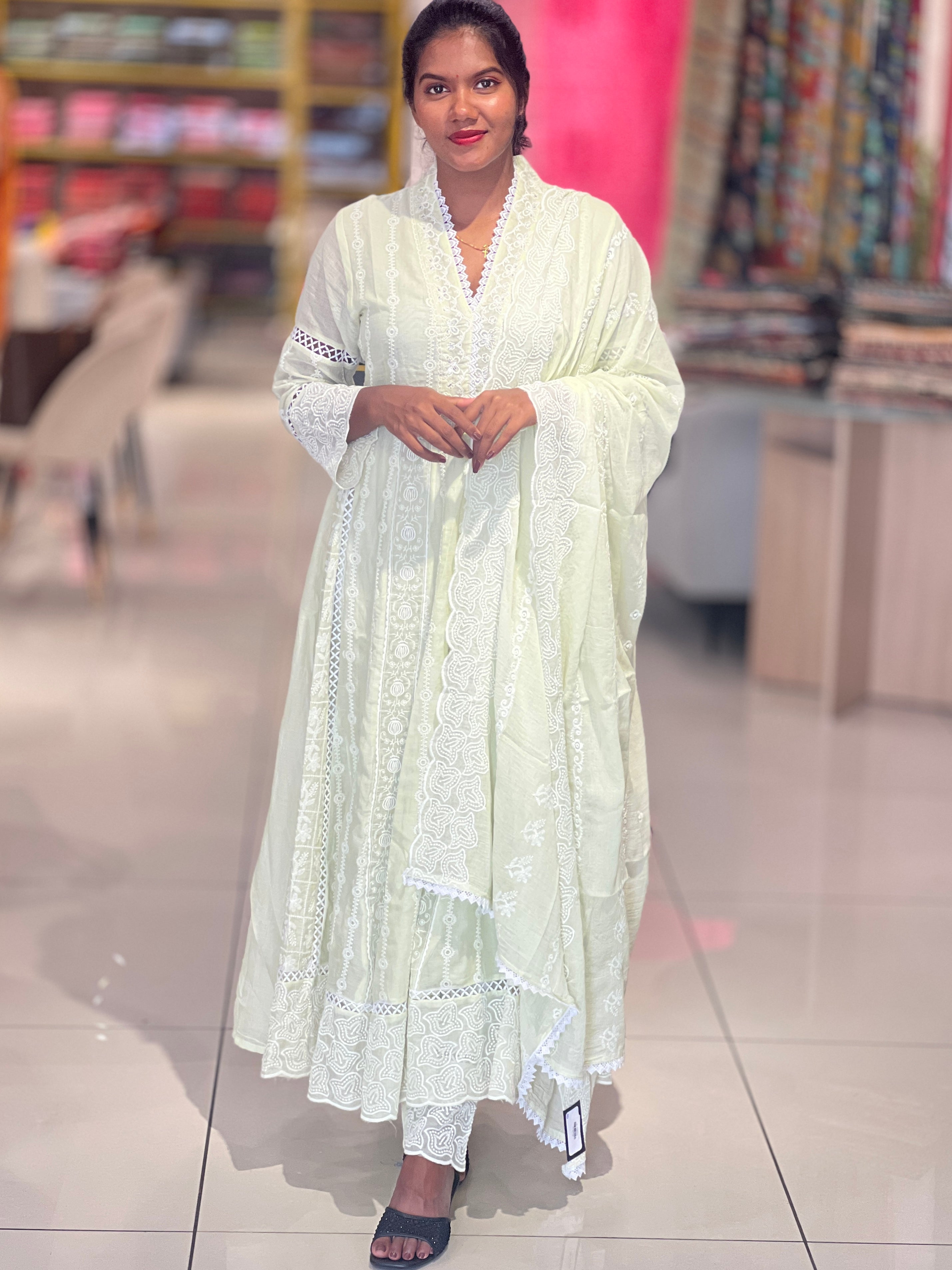 Machine Embroidery Pure Cotton Kurta Set | FW348