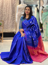 Blue and pink color combination soft silk kanchipuram saree | MHD110