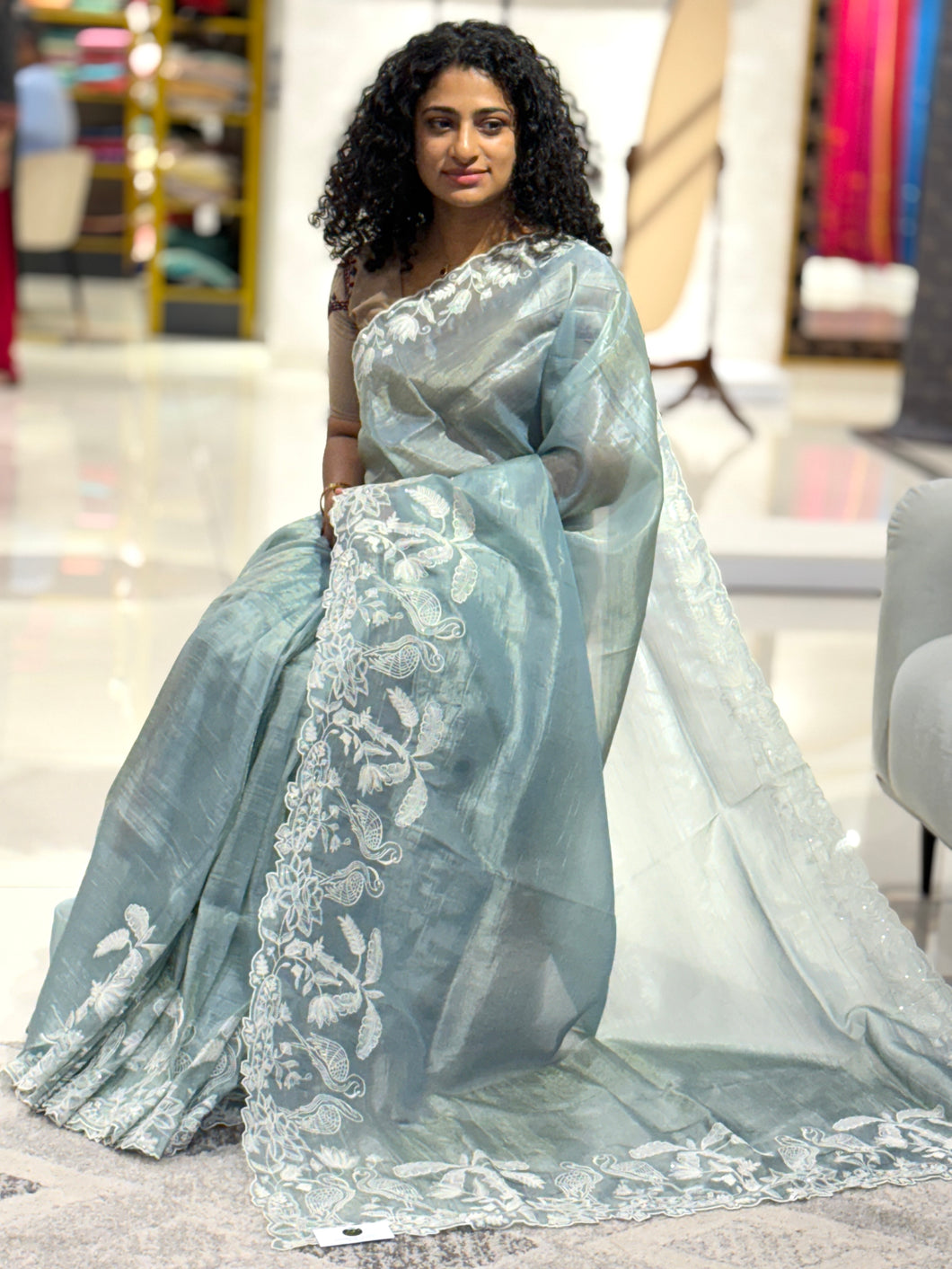 Party Wear Glass Organza Saree | BLD515