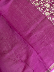 Floral Printed Chanderi Saree | LP146