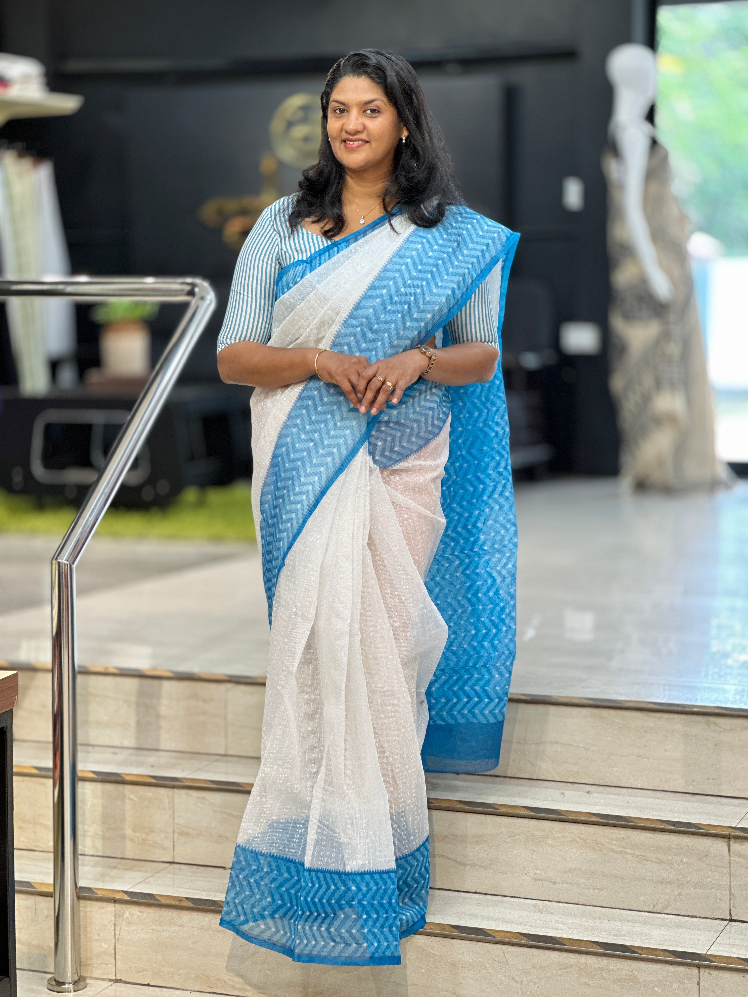 Block Print Super Net Kota Saree | JSC369