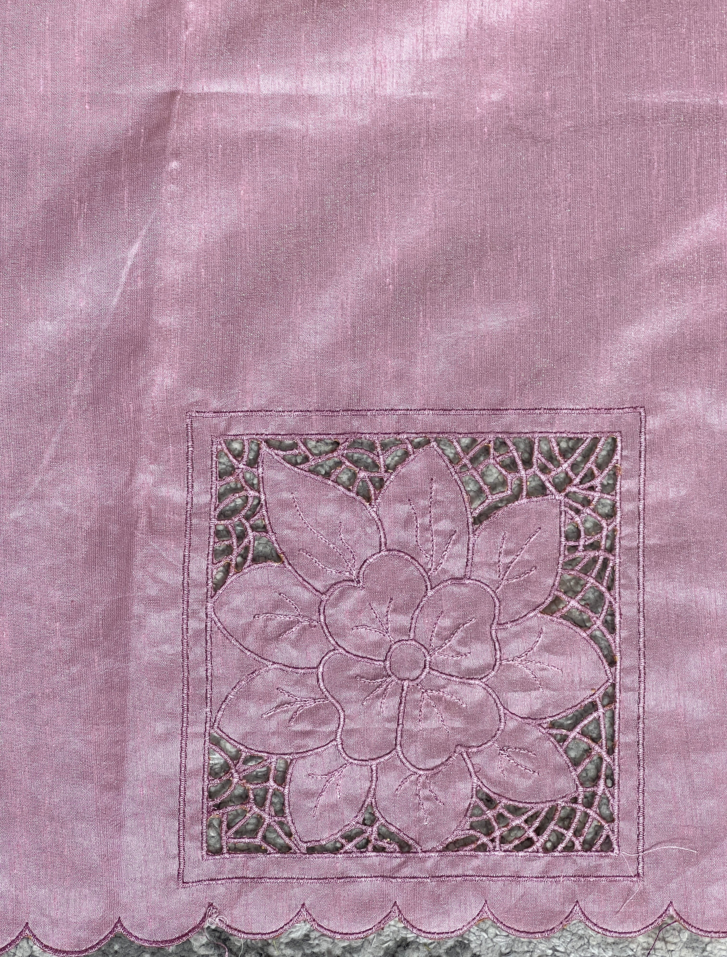 Floral Cutwork Detailed Semi Tussar Saree | BLD2158