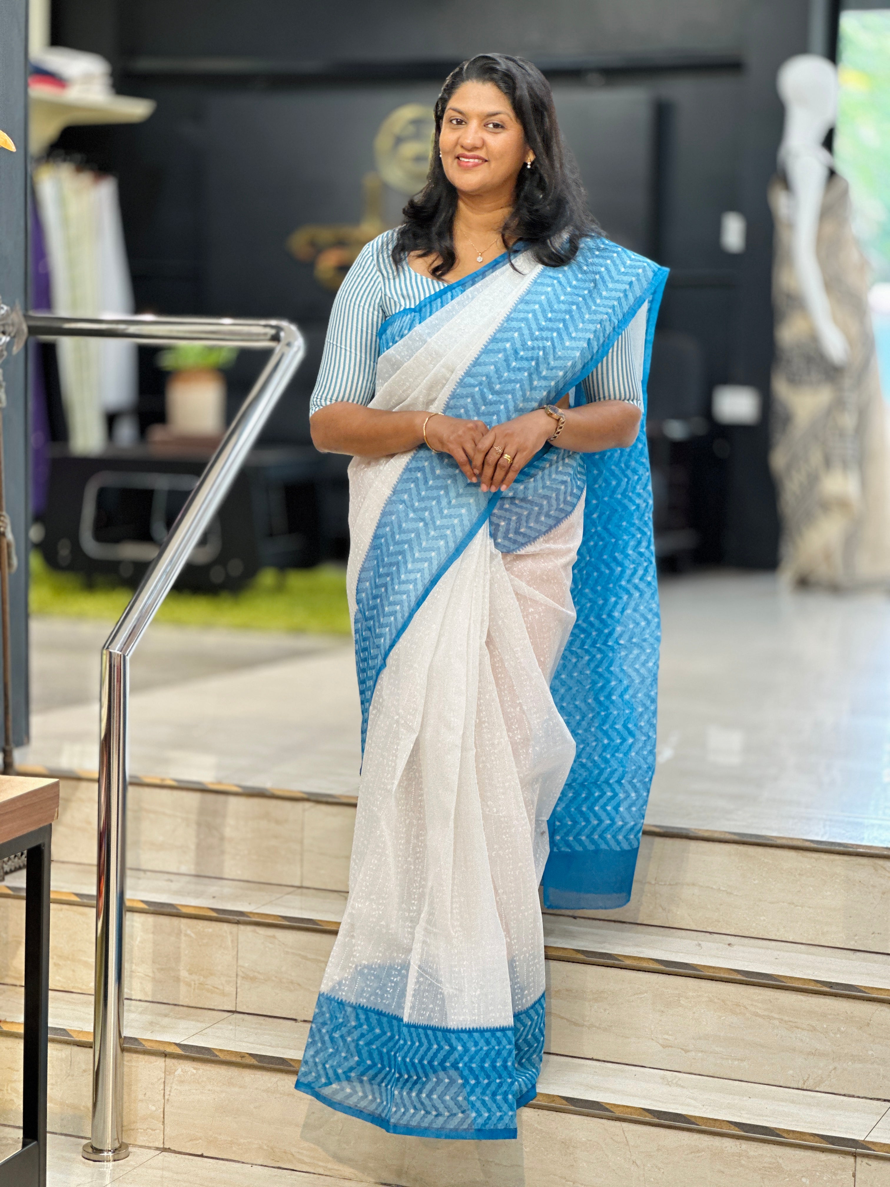Block Print Super Net Kota Saree | JSC369