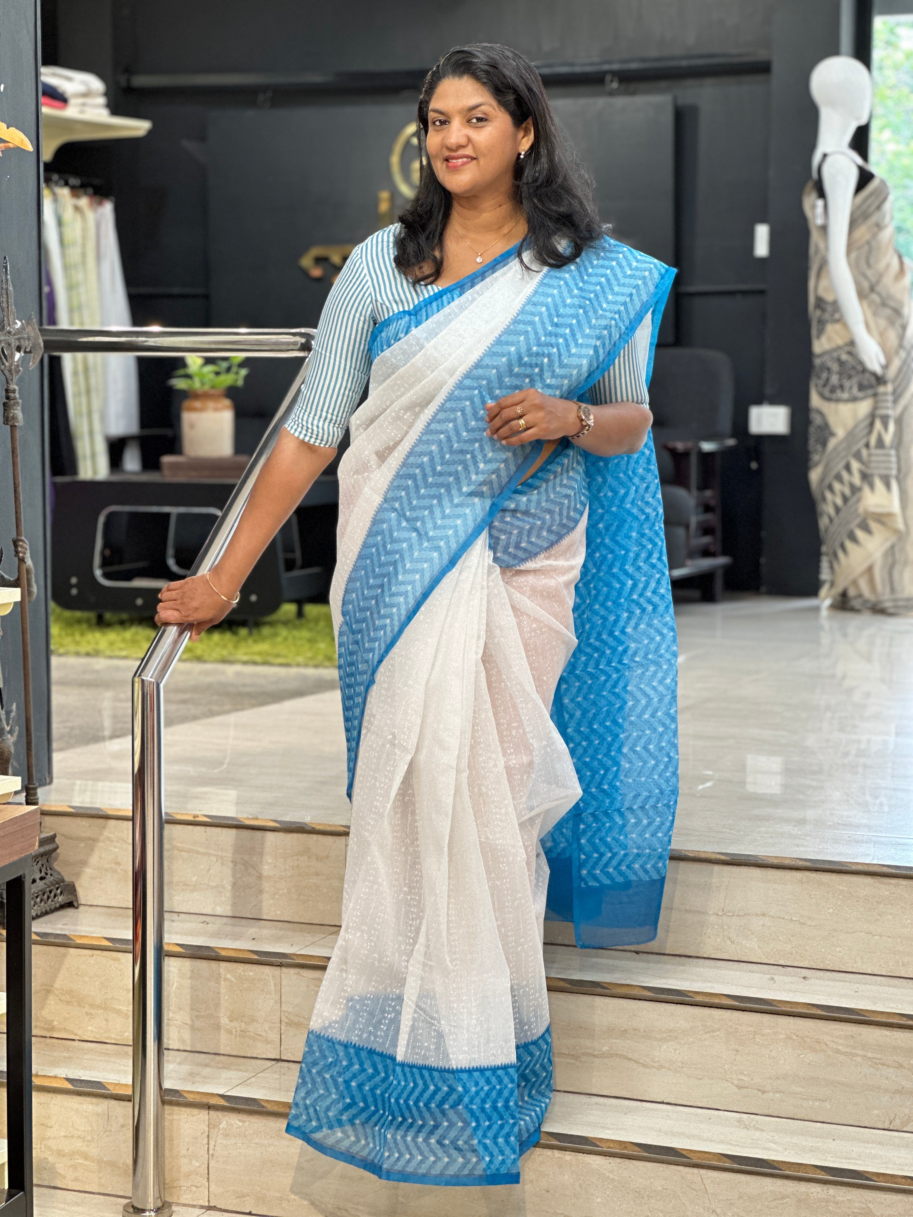 Block Print Super Net Kota Saree | JSC369