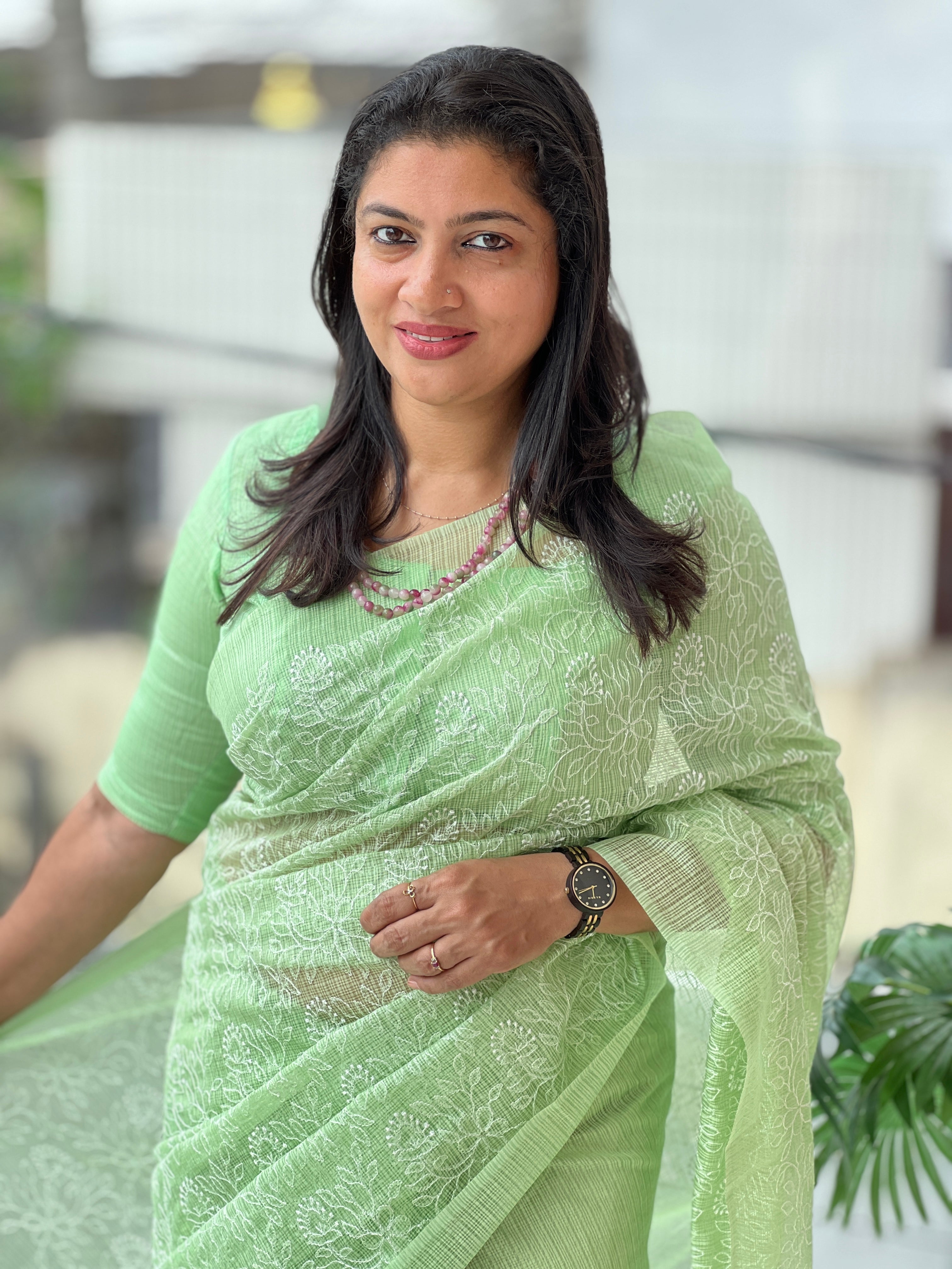 Floral Embroidery Silky Kota Saree | NHH305