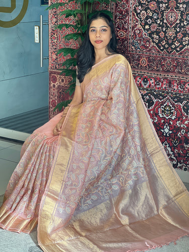 Check Weaving Patterned Pure Organza Saree | RGD716