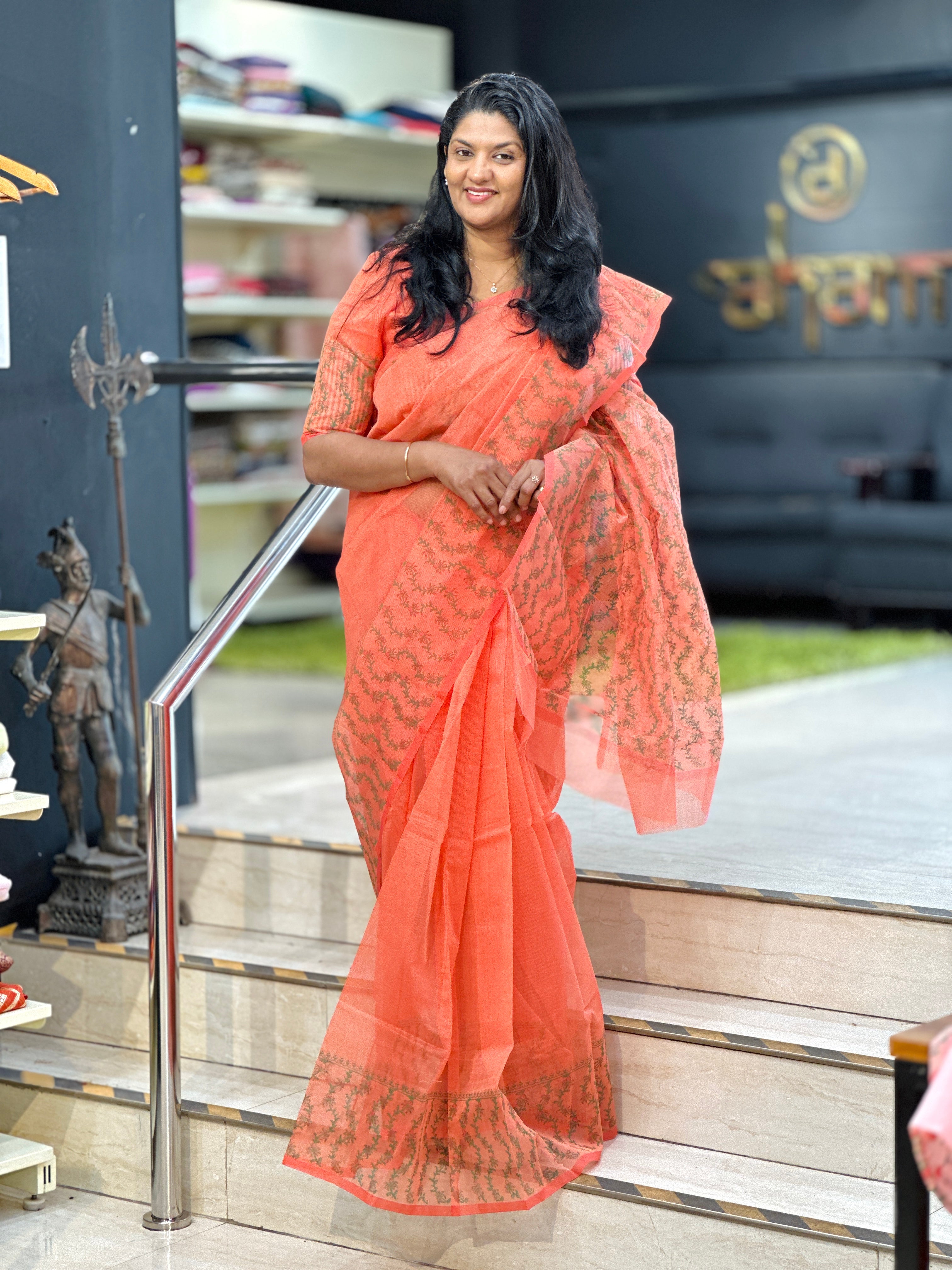 Leaf Pattern SuperNet Kota Saree | JSC367
