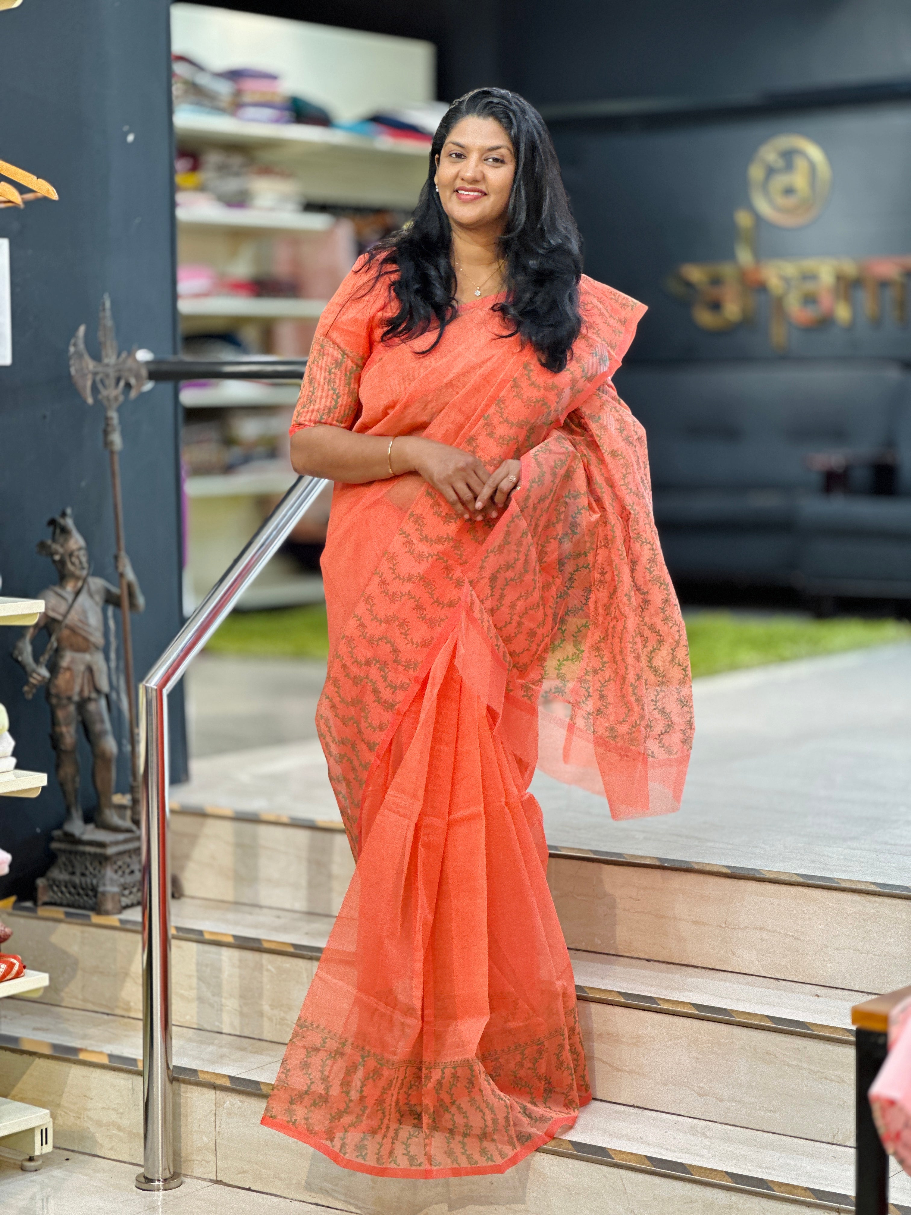 Leaf Pattern SuperNet Kota Saree | JSC367