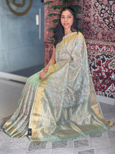 Check Weaving Patterned Pure Organza Saree | RGD718