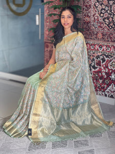 Check Weaving Patterned Pure Organza Saree | RGD718