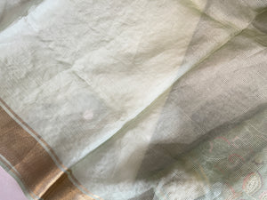 Check Weaving Patterned Pure Organza Saree | RGD718