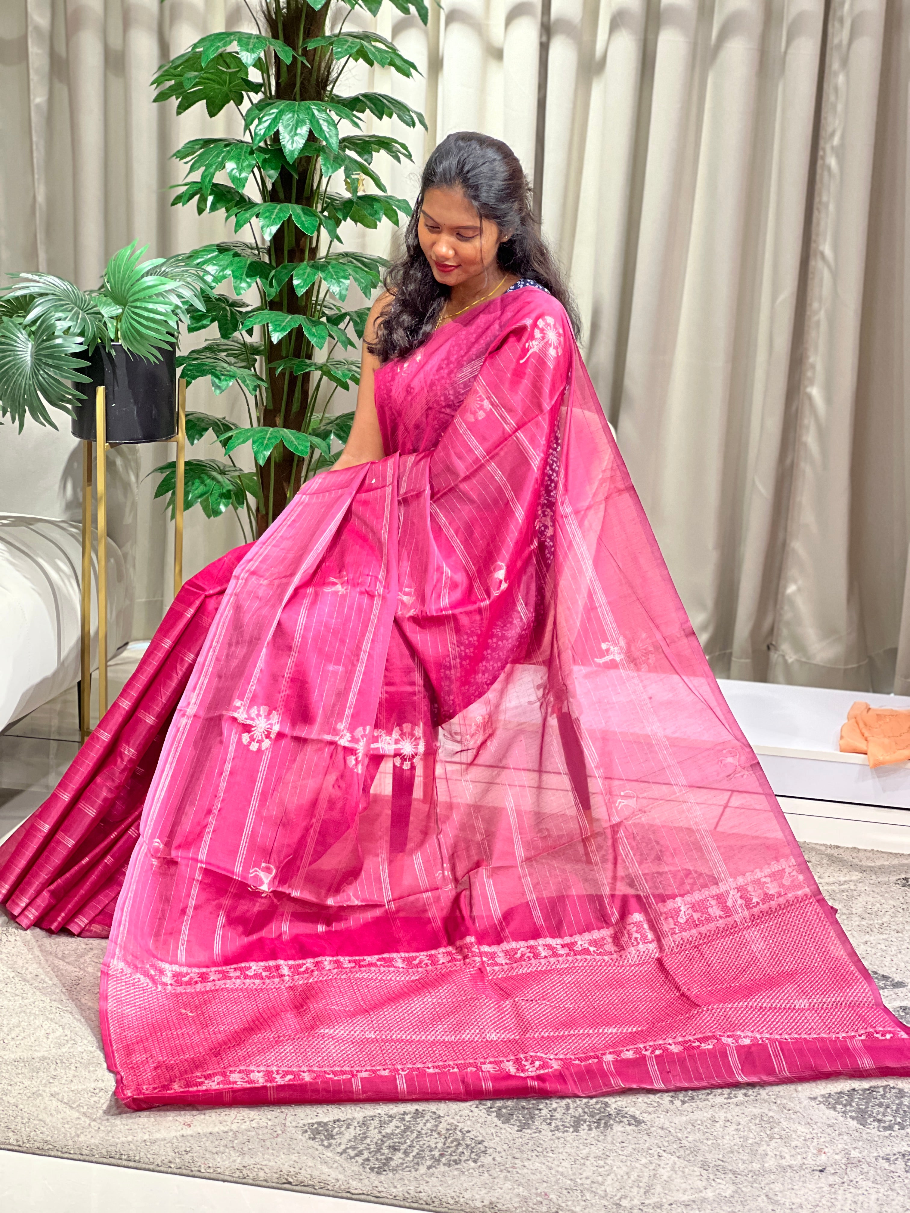 Stripe Woven Silk Cotton Saree | JAT119