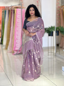 Zari Stripe With Traditional Buta Detailed Linen Finish Saree | NN175