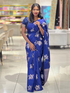 Antique & Silver Zari Weaved Birds Designed Semi Silk Saree | KSS114