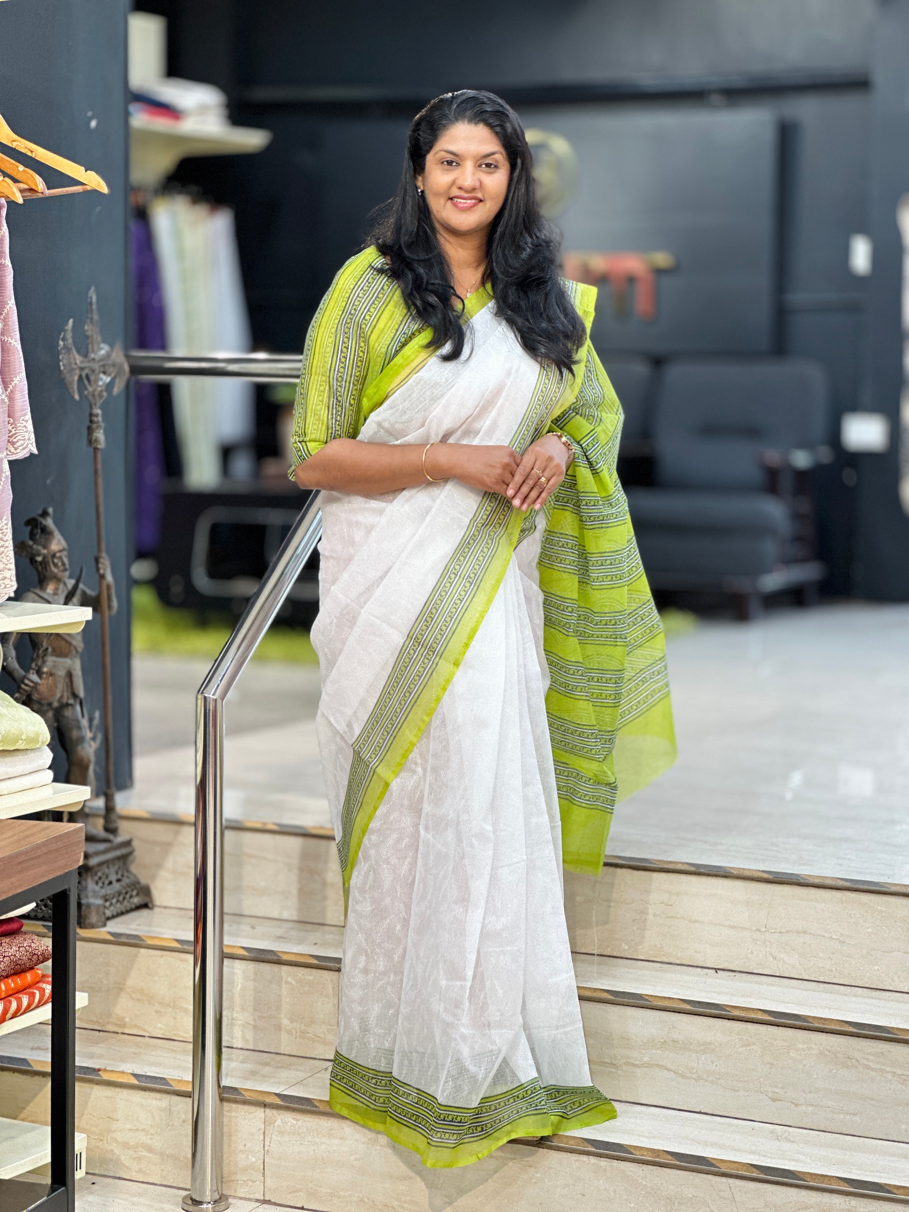 Block Print Super Net Kota Saree | JSC266