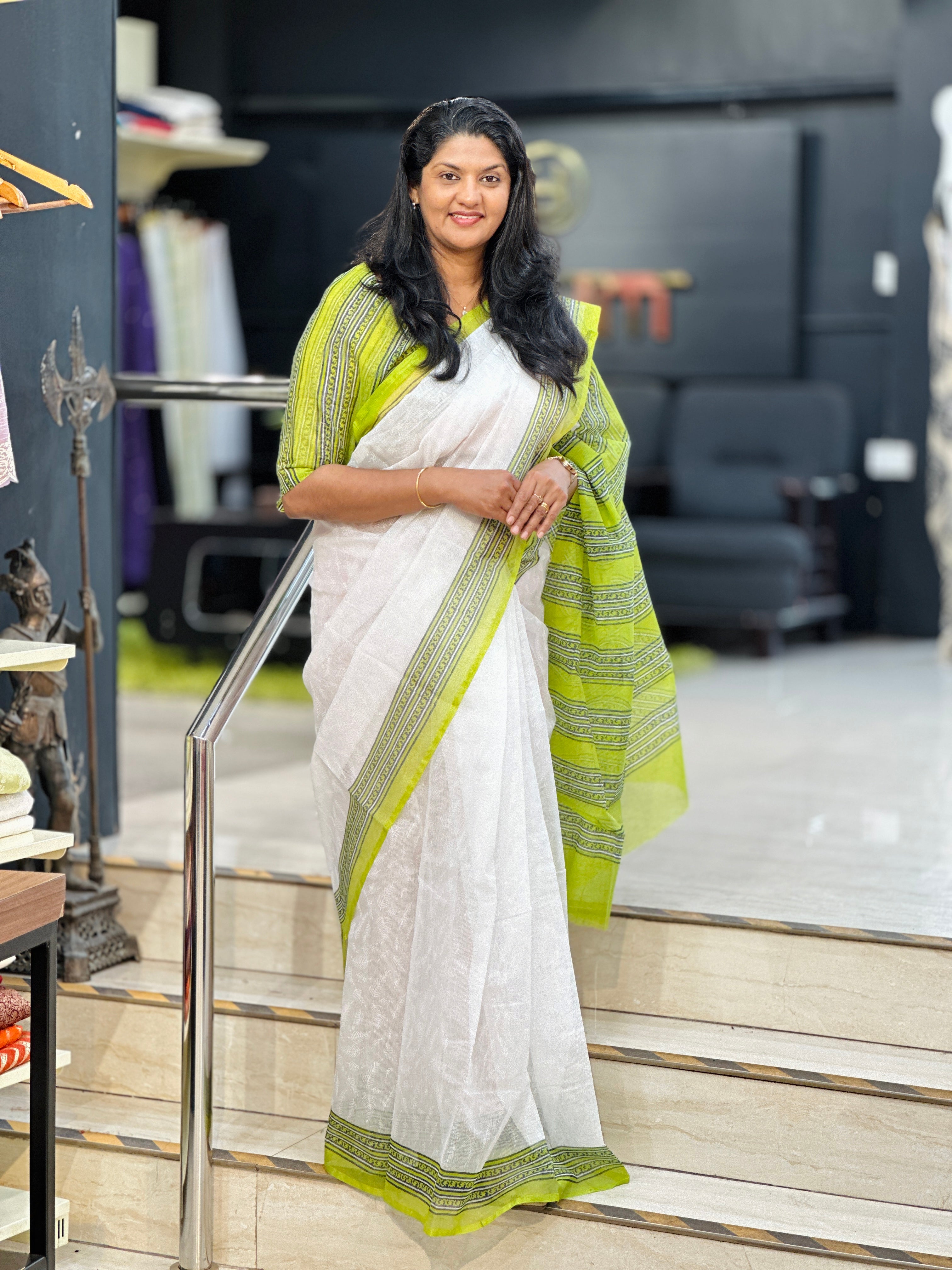 Block Print Super Net Kota Saree | JSC266