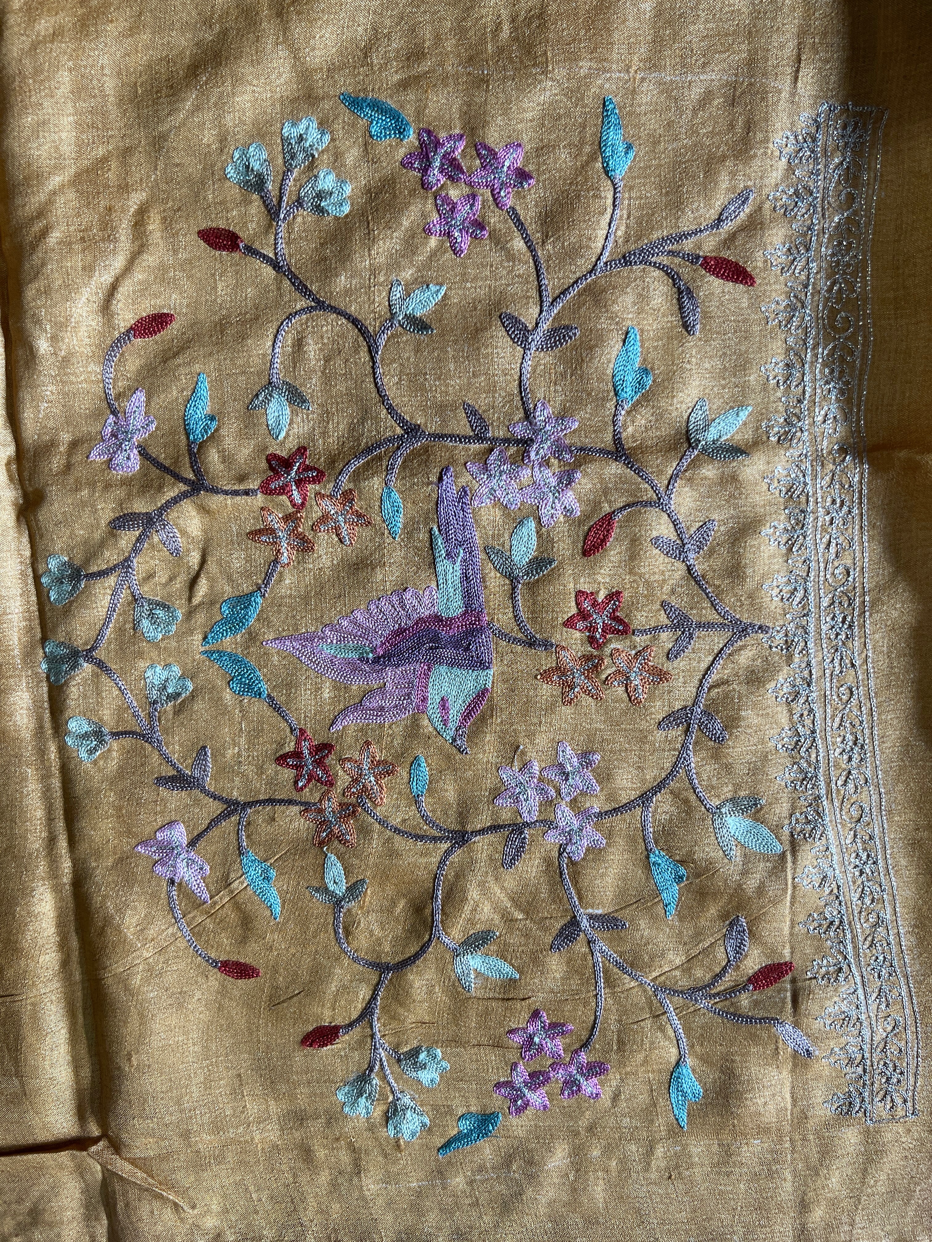 Embroidery With Zari Border Detailed Tussar Saree | RGD730