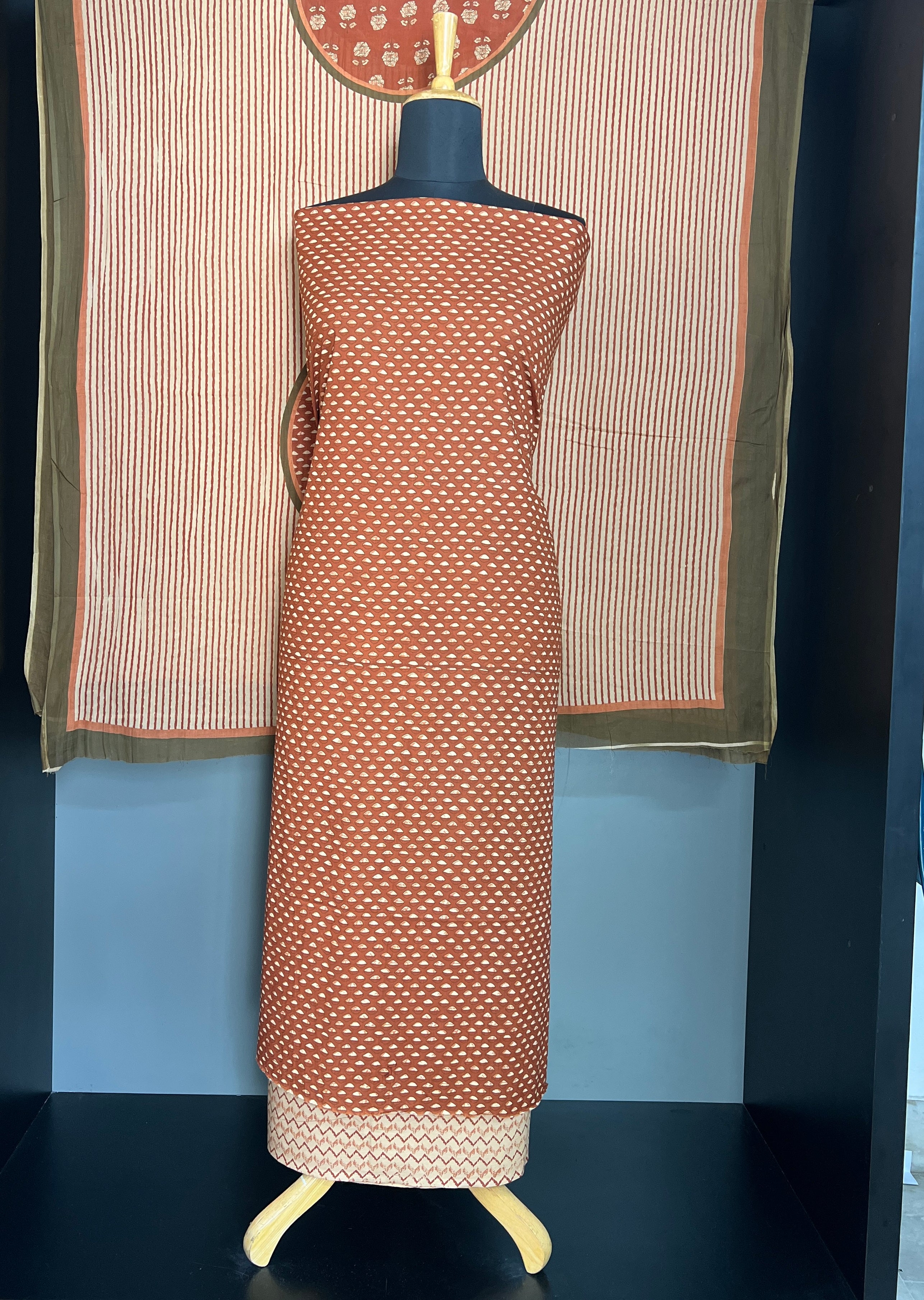 Geometrical Printed Pattern Cotton Salwar Set | MF222