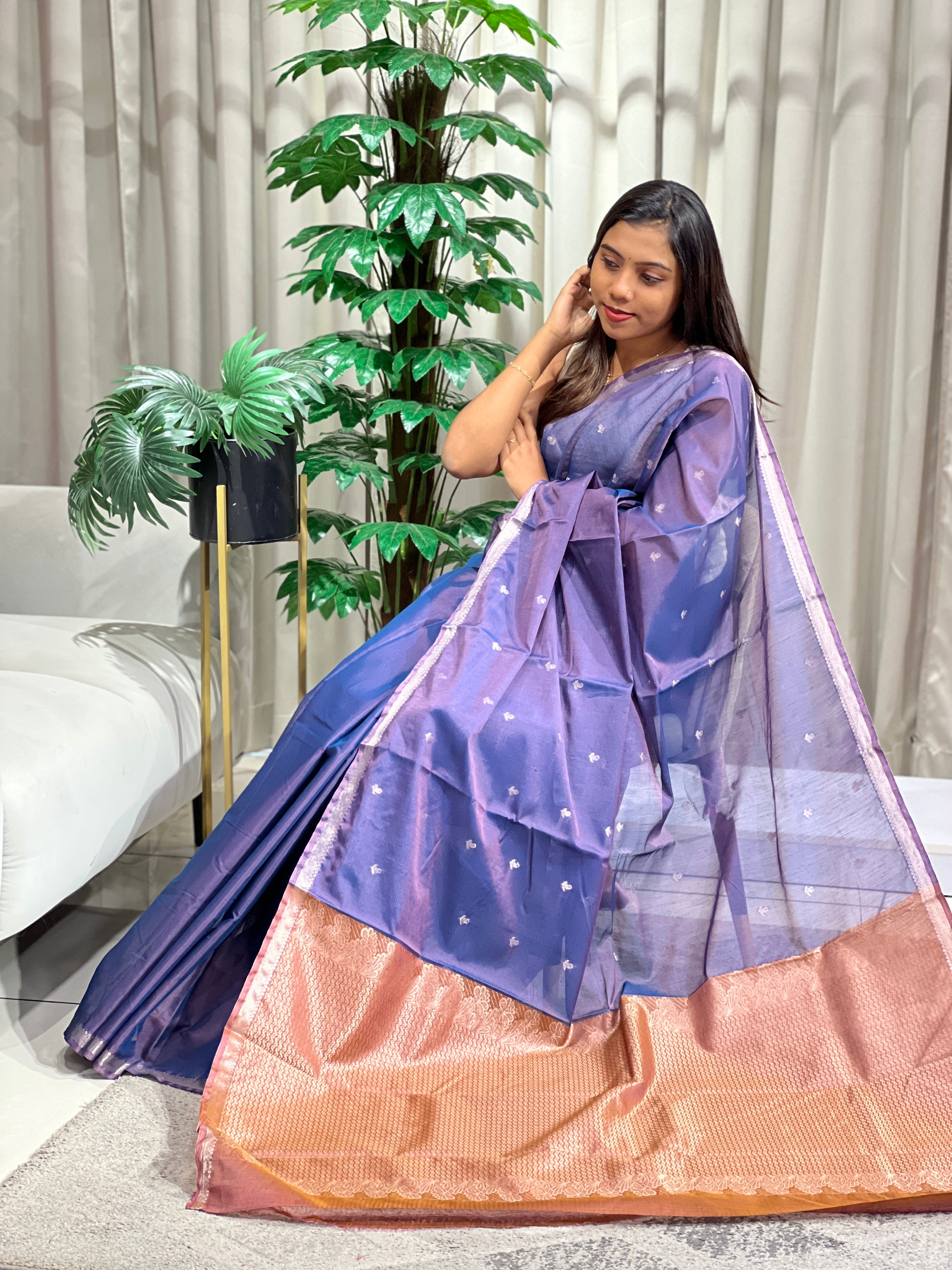 Floral Butti Woven Silk Cotton Saree | JAT128