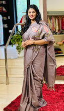 Floral Applique Work Detailed Pure Tussar Silk Saree | DN828