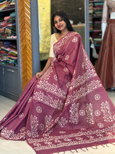 Batik Printed Bhagalpuri Linen Saree | US199