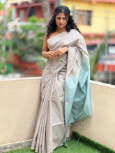 Stripe Weaving Pattern Tussar Finish Saree | DLS204