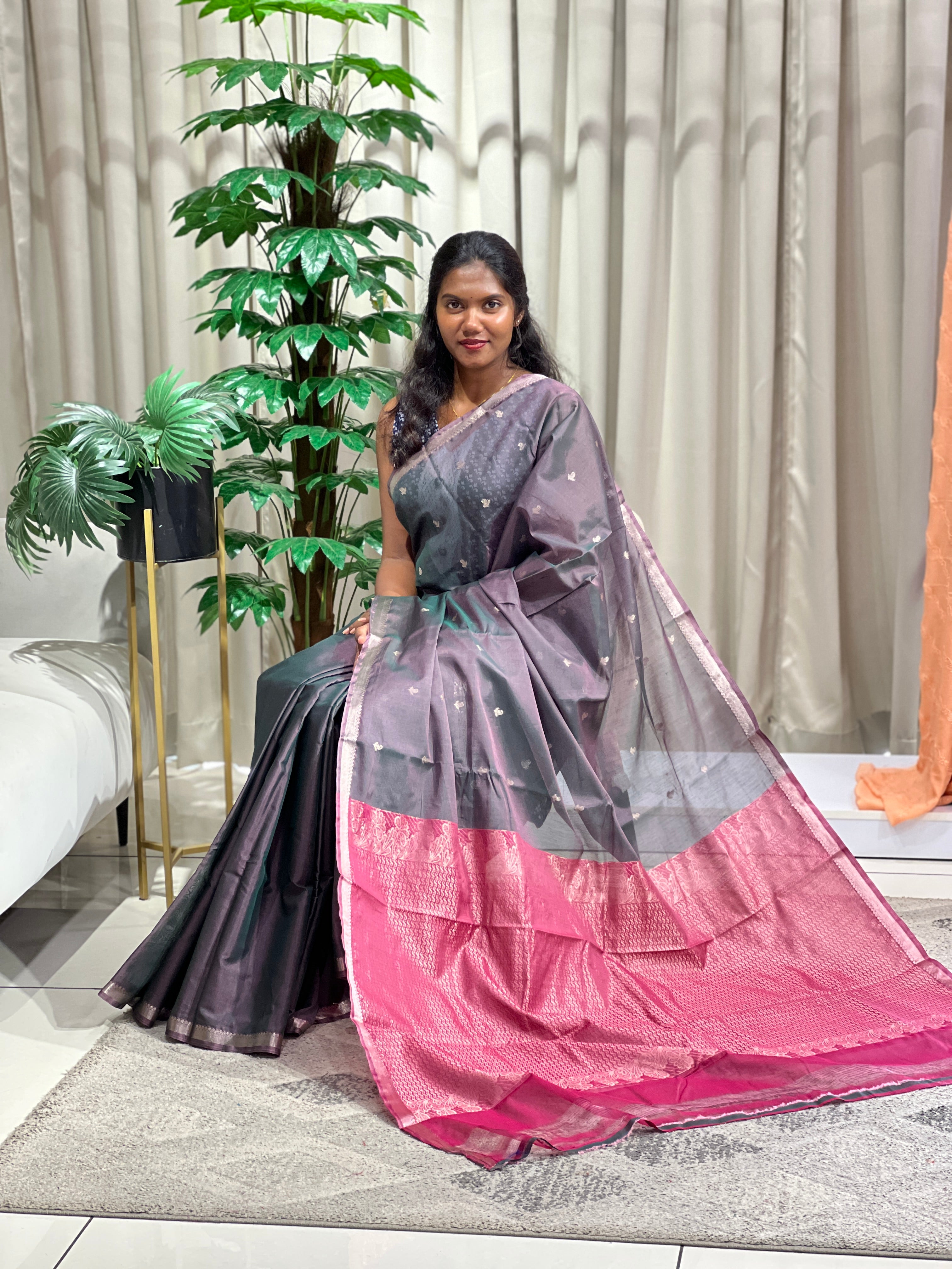 Traditional Buta Woven Cotton Silk Saree | JAT126