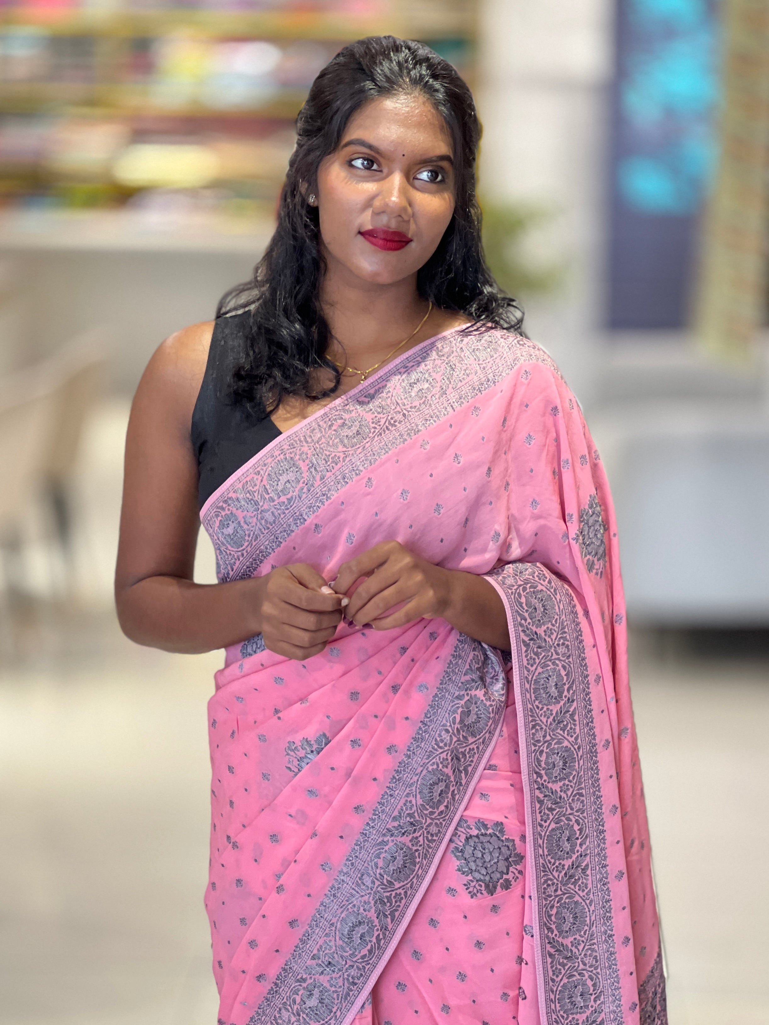 Traditional Banarasi Pattern Georgette Saree | AV207