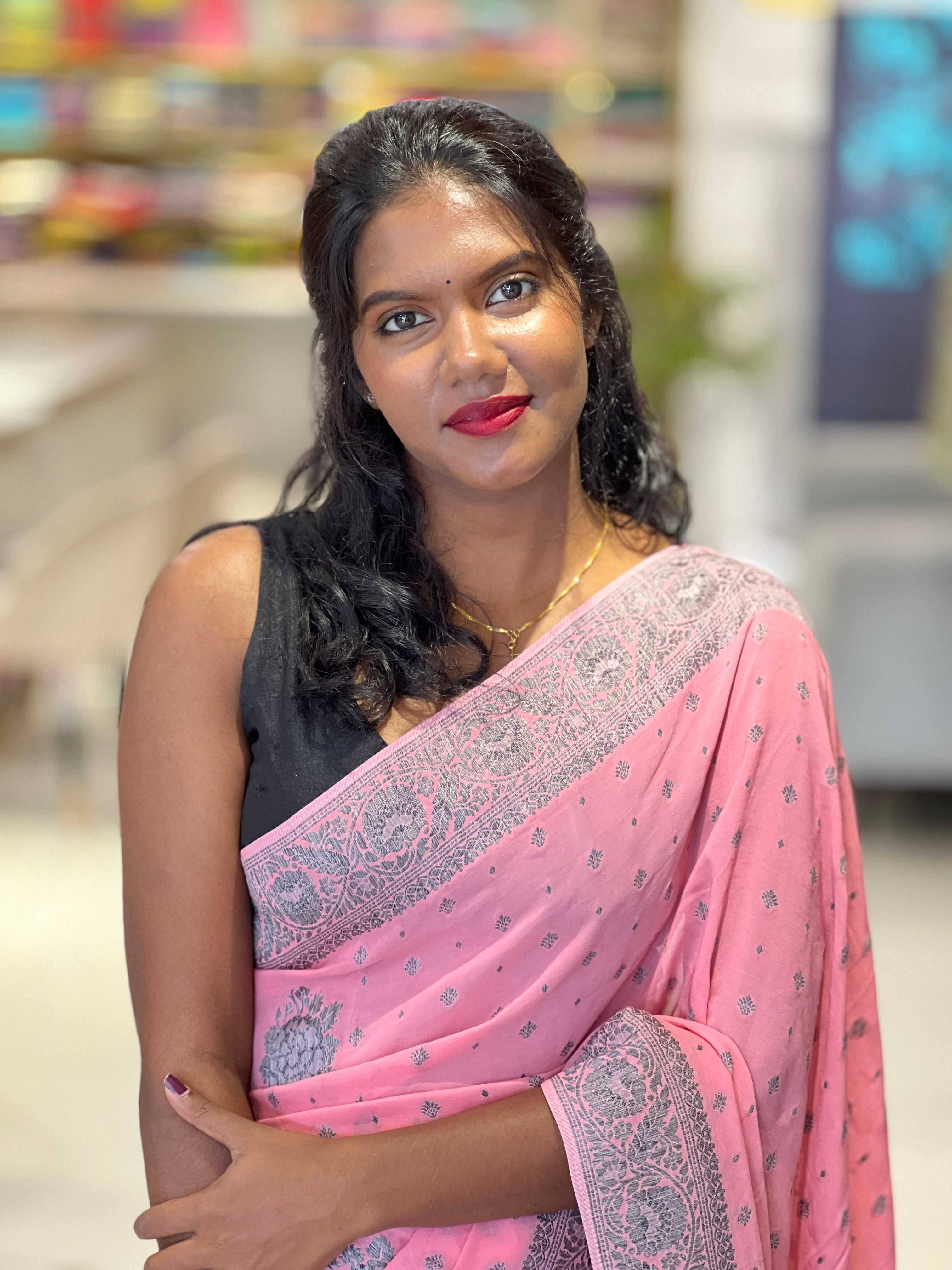 Traditional Banarasi Pattern Georgette Saree | AV207