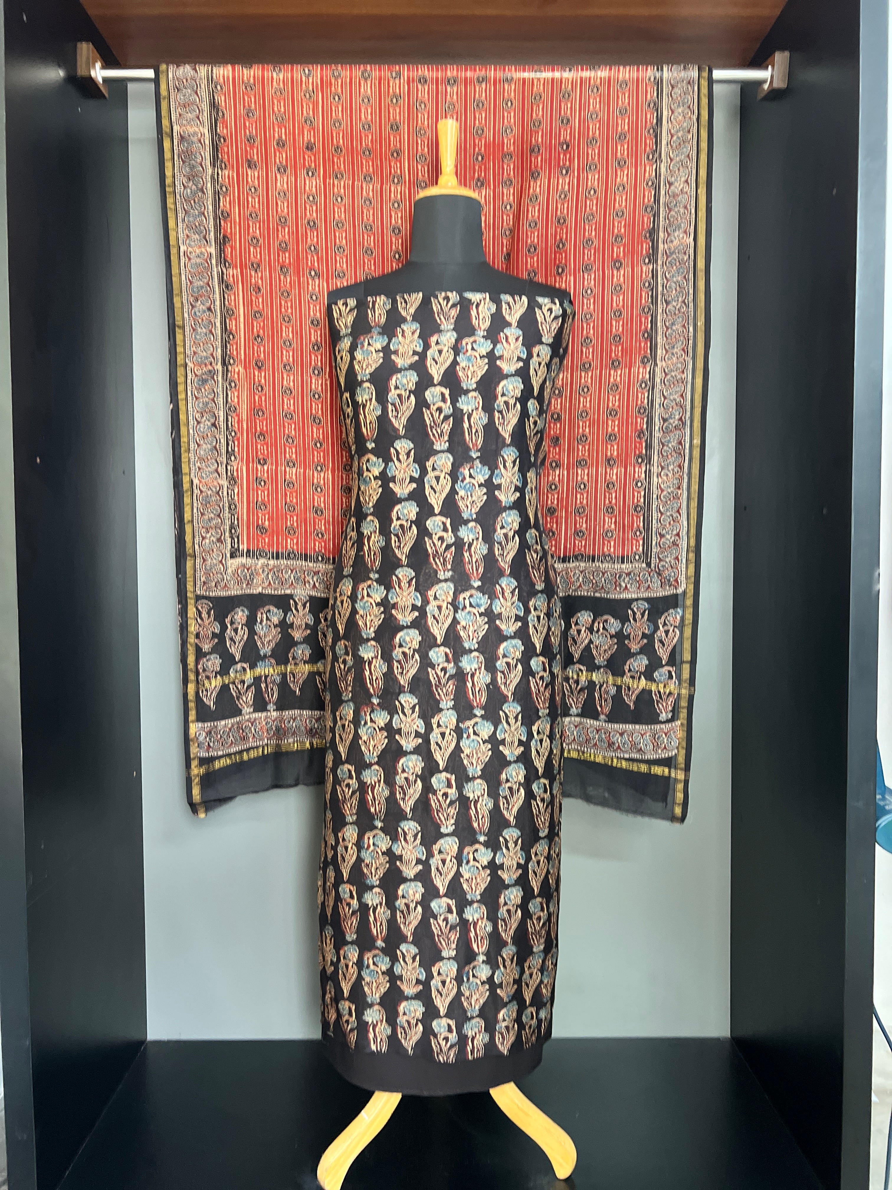 Hand Block Printed Chanderi Salwar Set | MF201