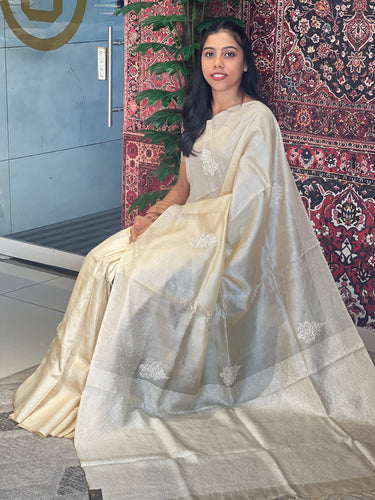 Hand Embroidered Pure Tussar Saree | RGD704