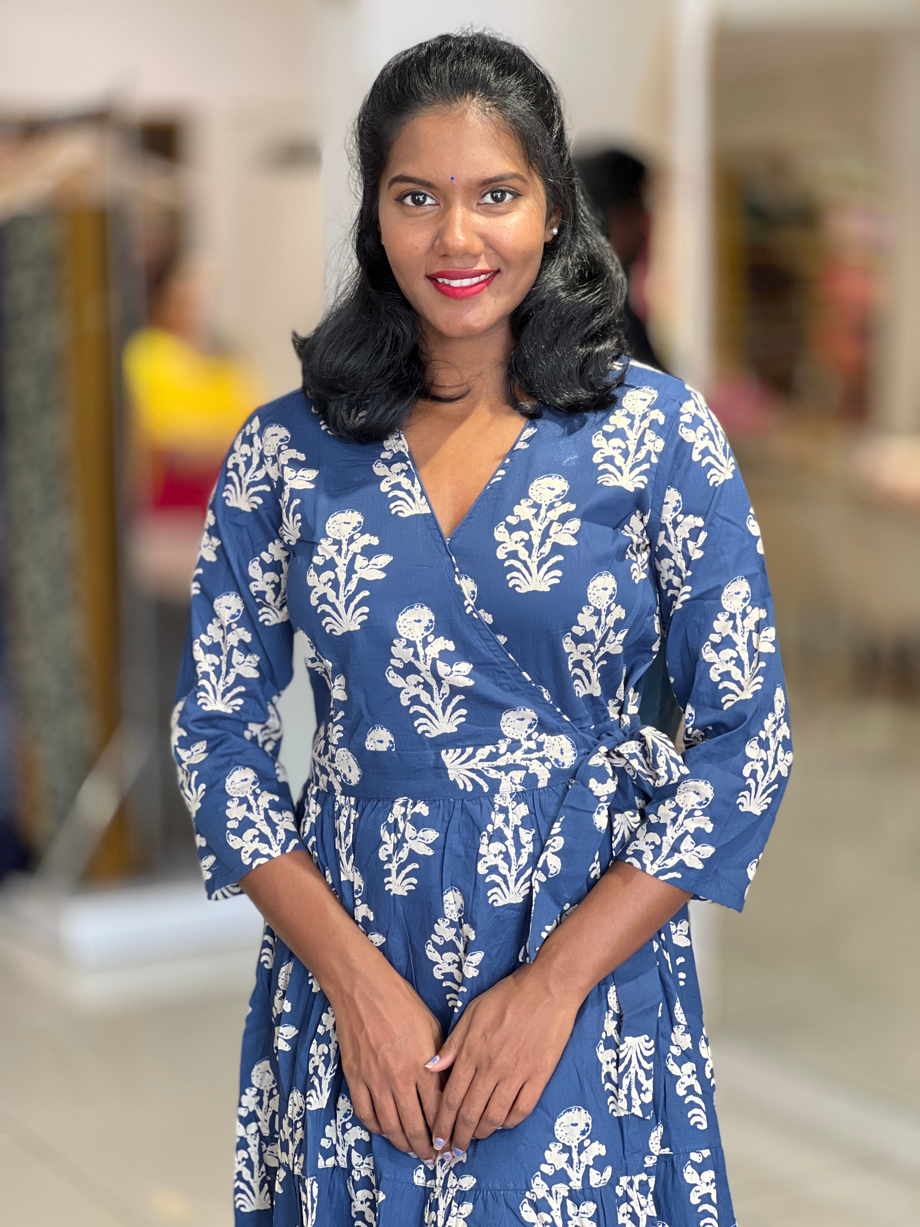 Angrakha Pattern Cotton Kurta Set  | TBS116