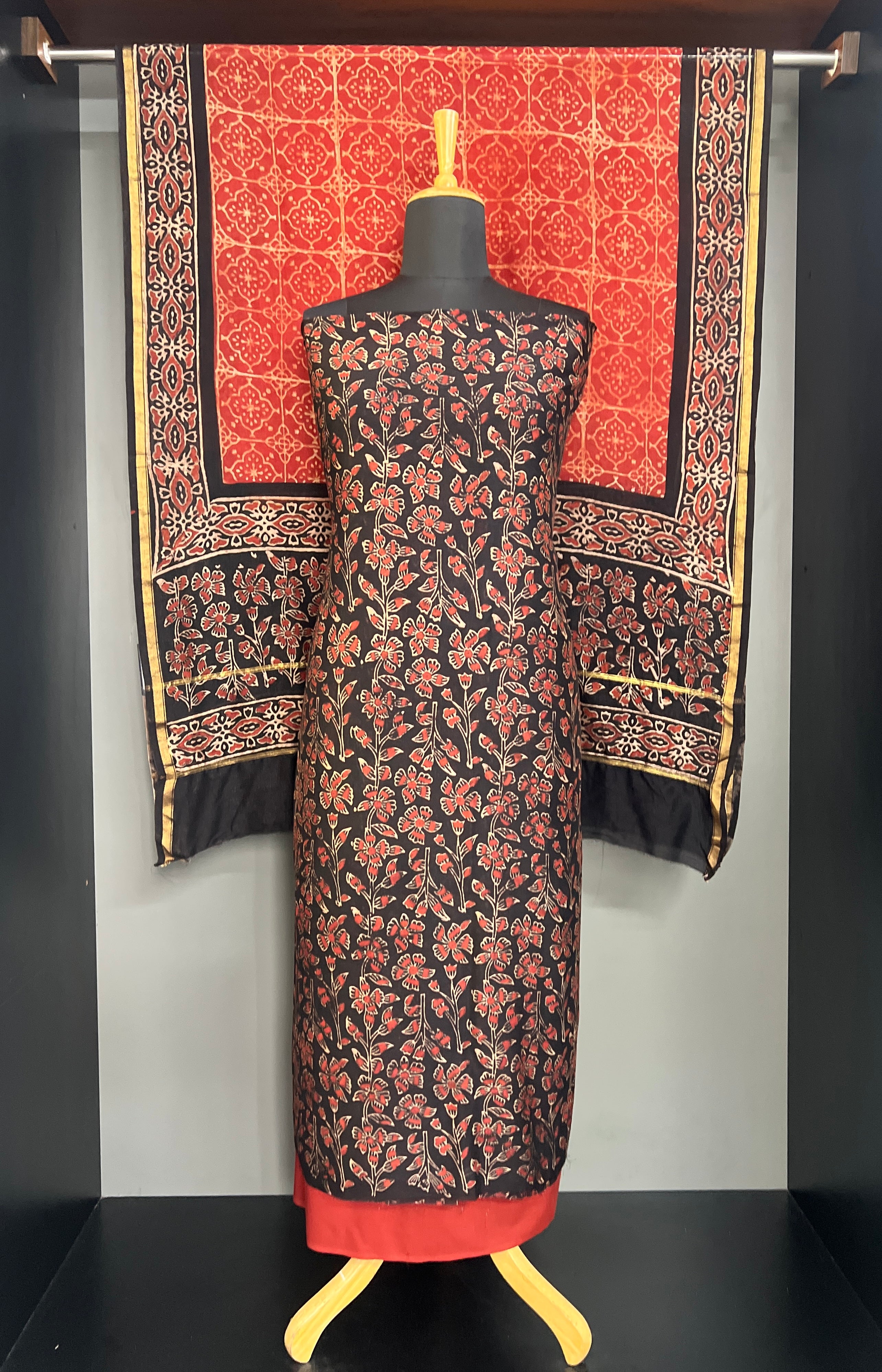 Hand Block Printed Chanderi Salwar Set | MF205
