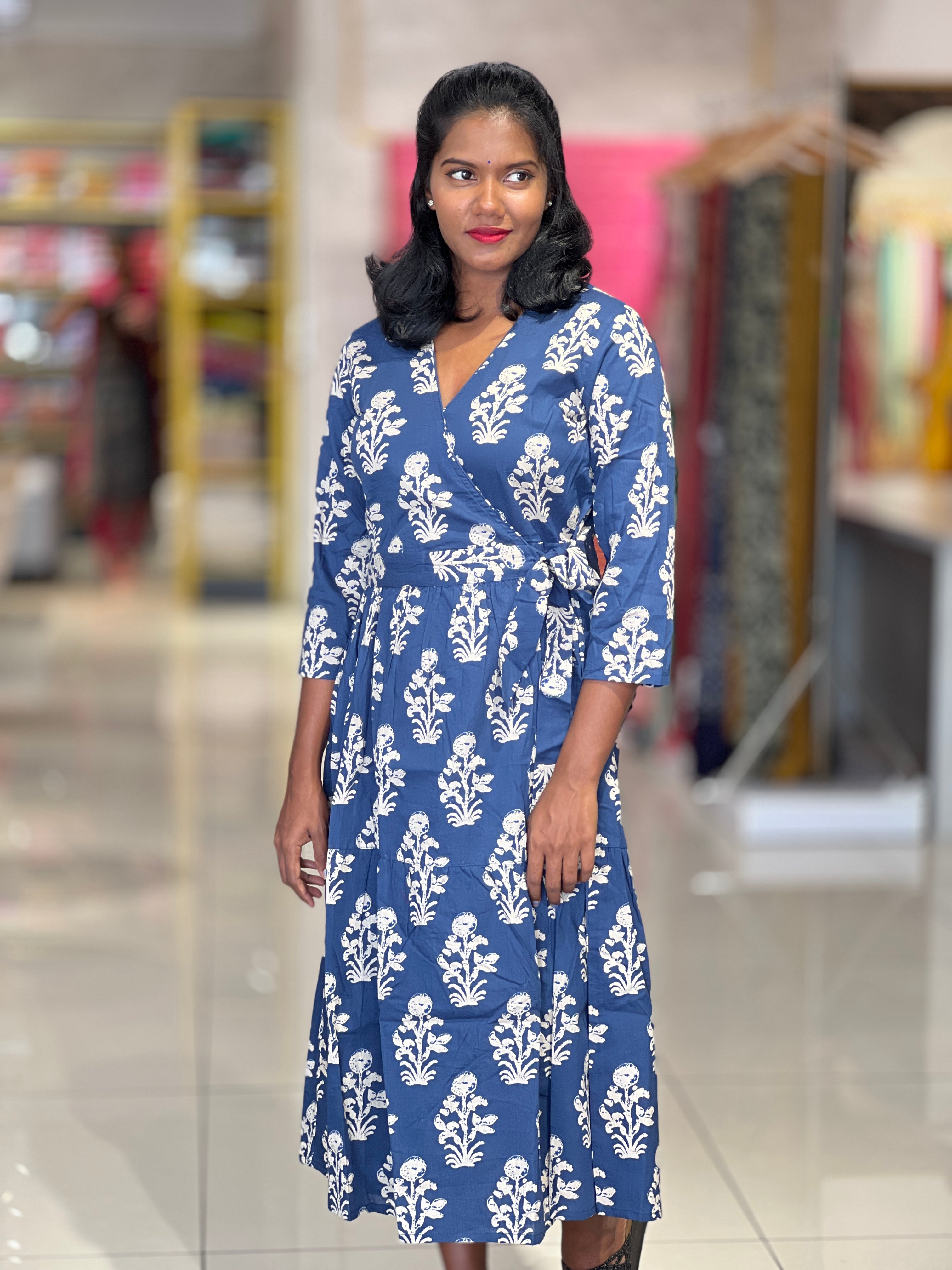 Angrakha Pattern Cotton Kurta Set  | TBS116