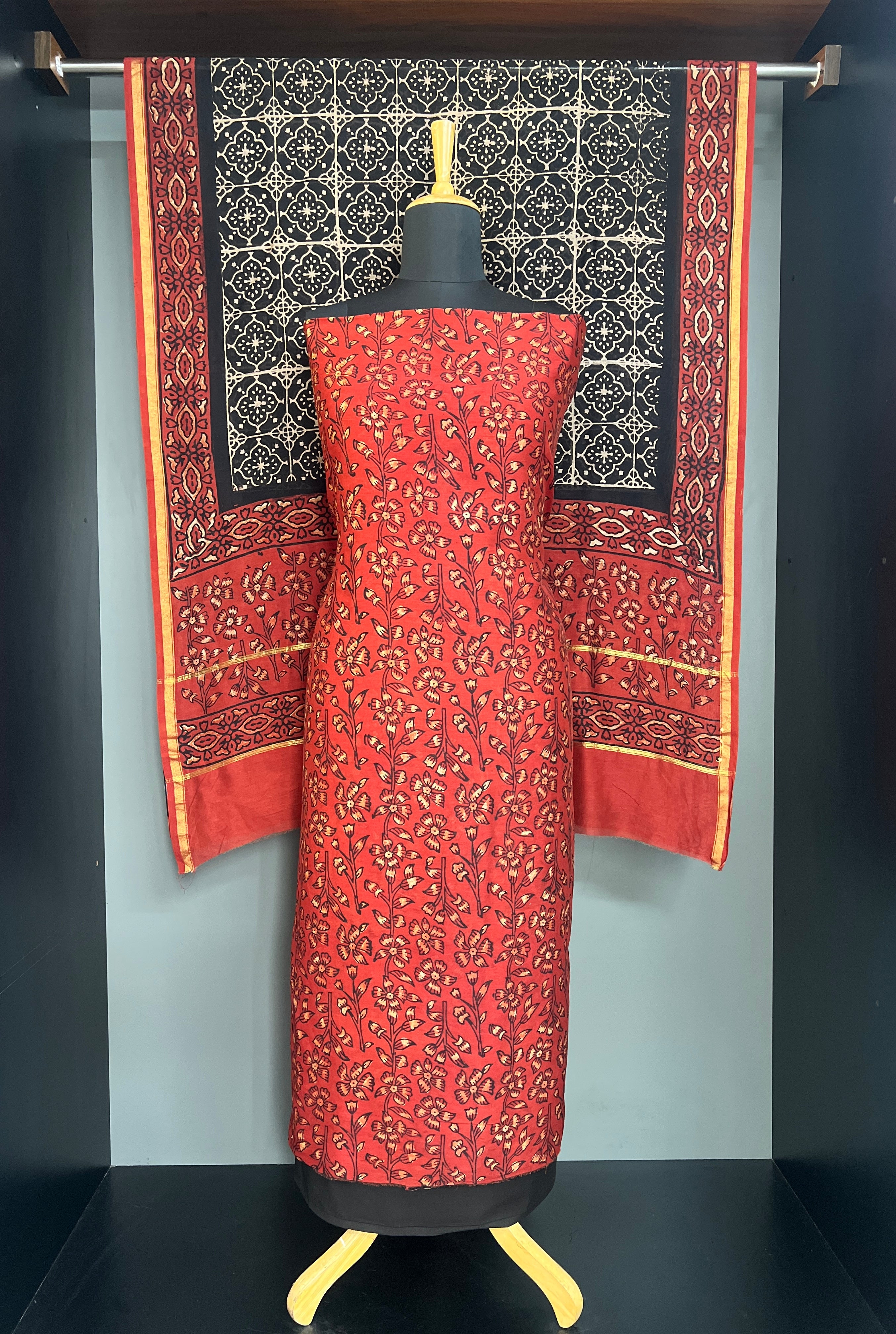 Hand Block Printed Chanderi Salwar Set | MF204